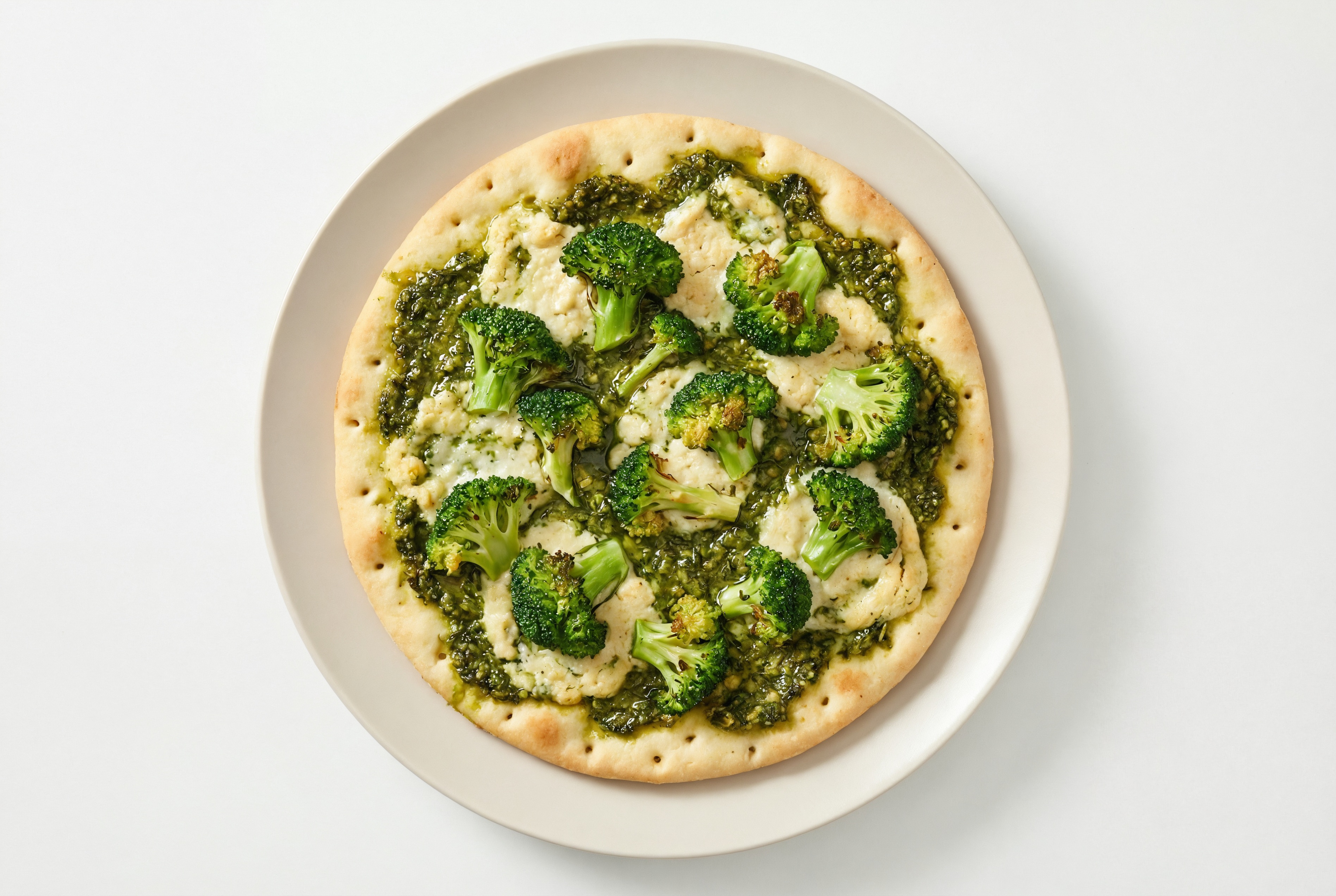 Broccoli "Ricotta" Pesto Gluten-Free Pizza Crusts