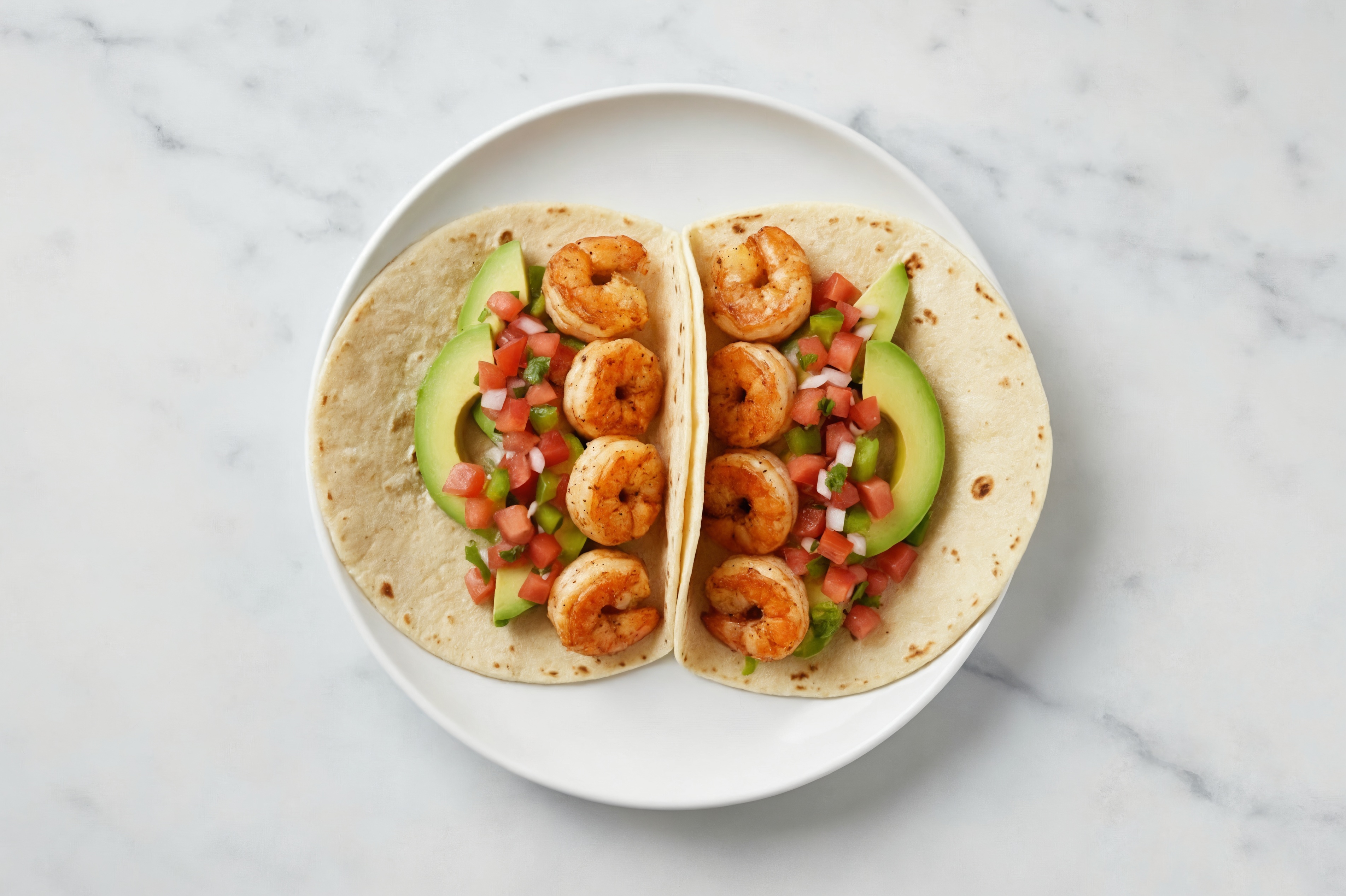 Blackened Jumbo Shrimp Tacos with Salsa
