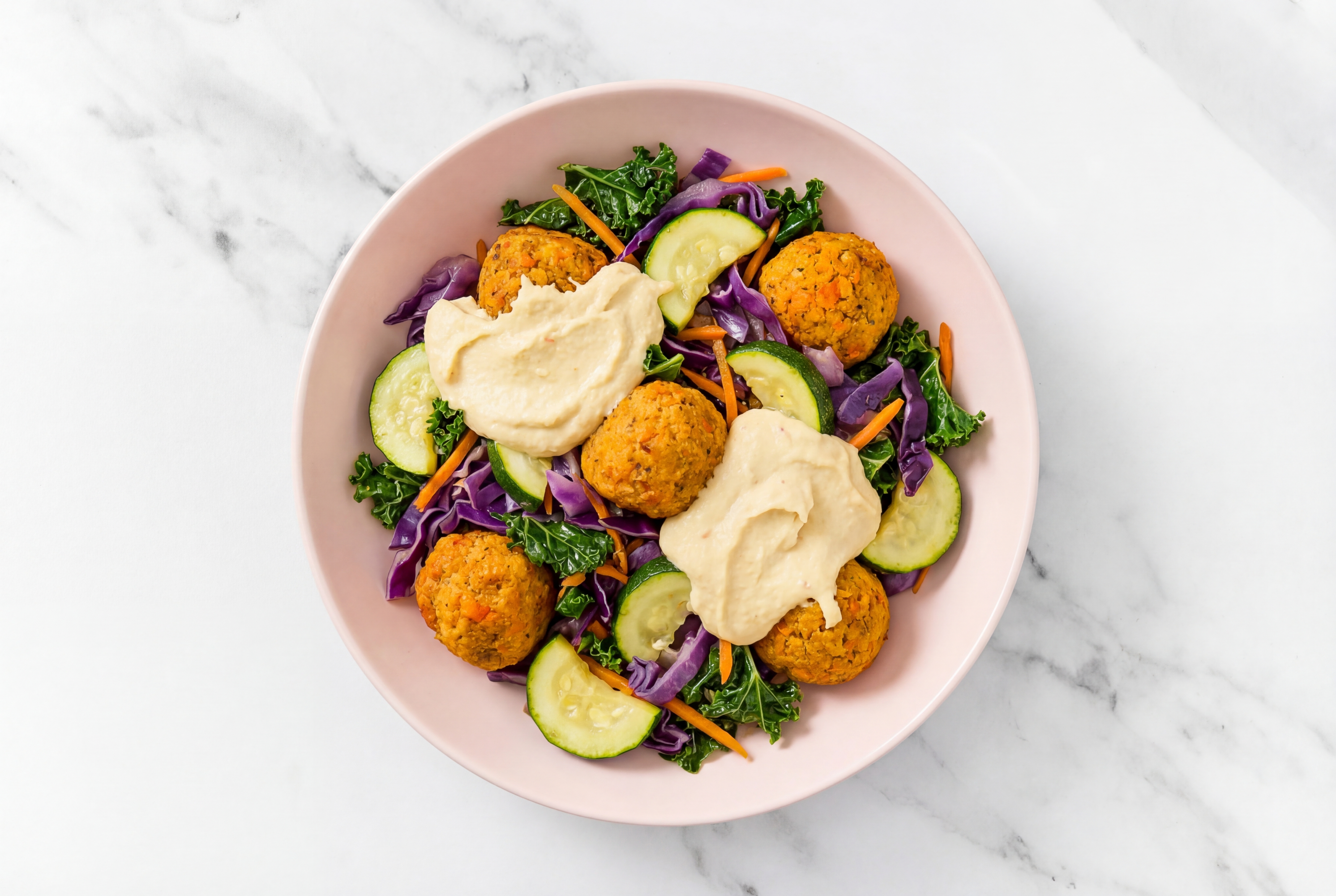  Eggplant Chickpea Ball Lemon Garlic Hummus Bowl