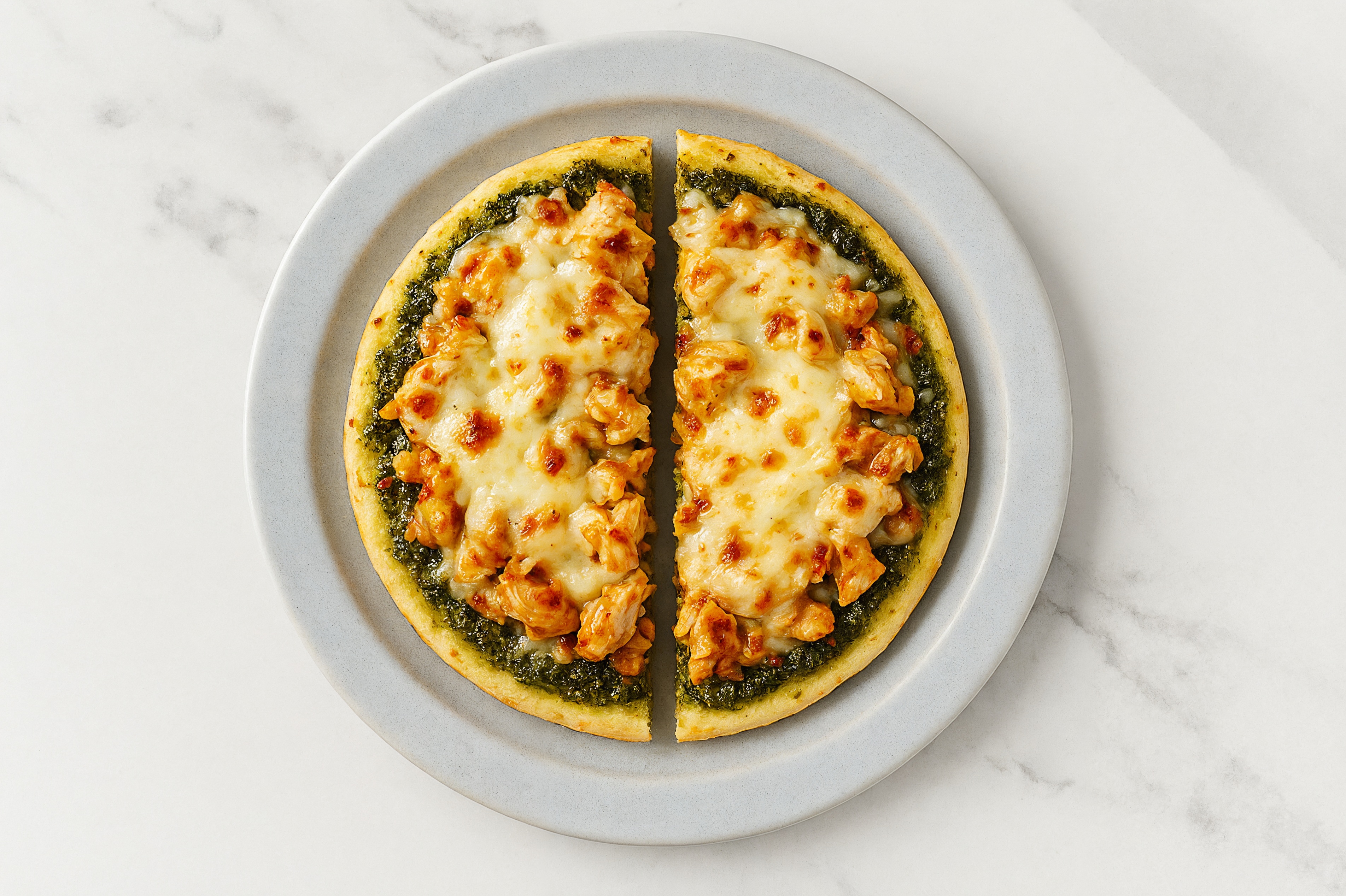 Cheesy Chicken Pesto Gluten Free Pizza