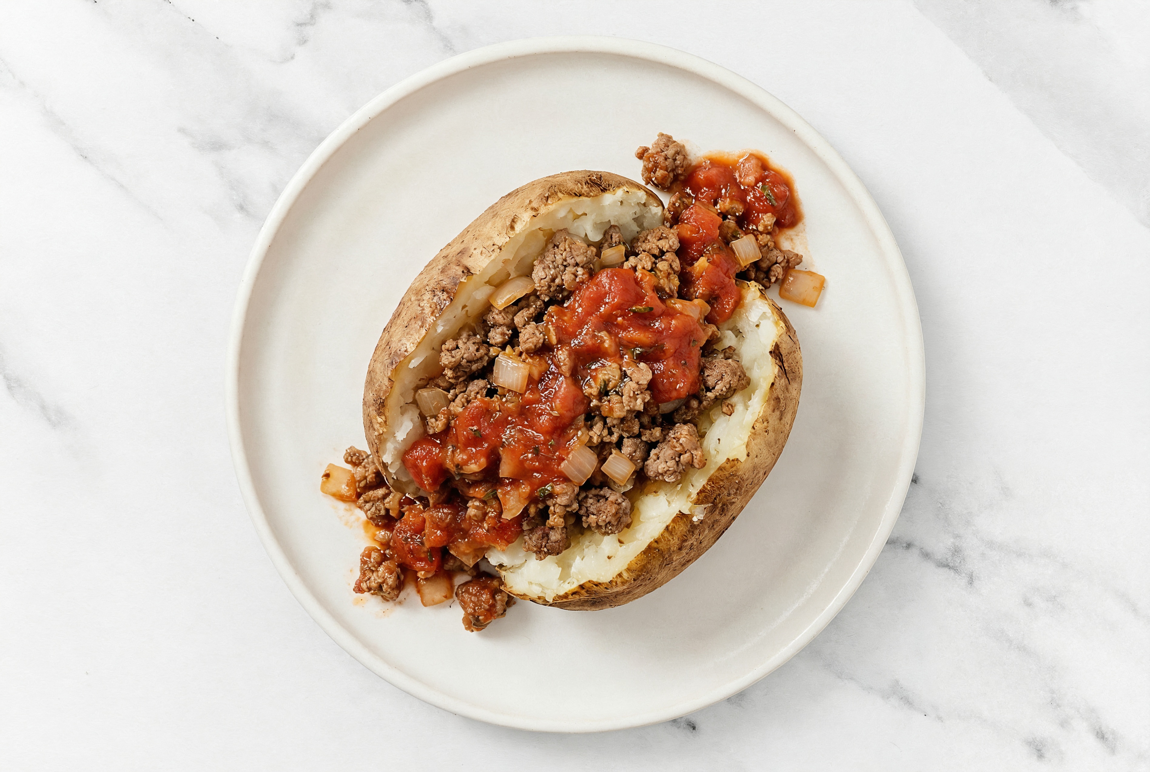 Herby Simple Sloppy Joes Stuffed Potato