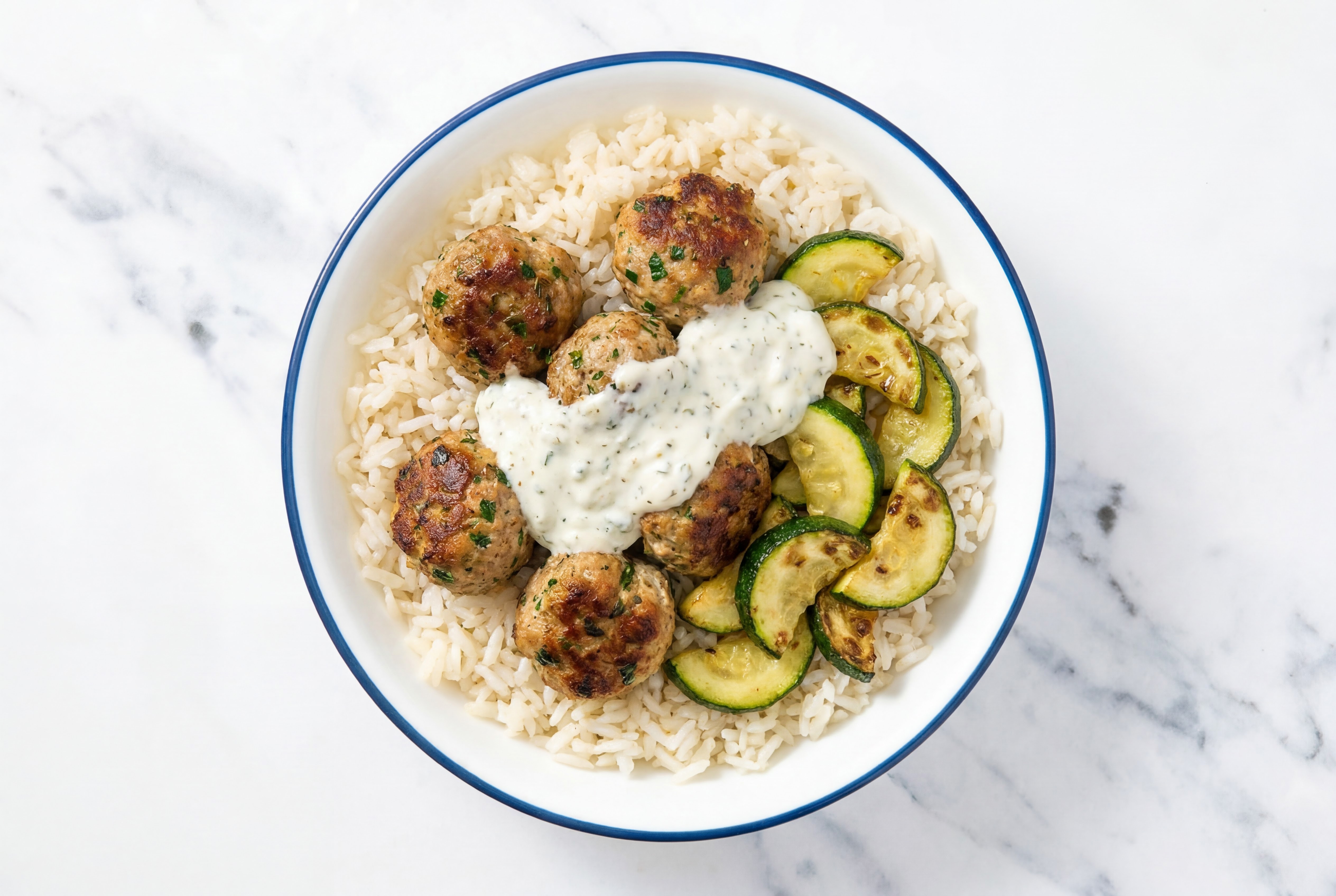 Mediterranean Turkey Meatball Bowl