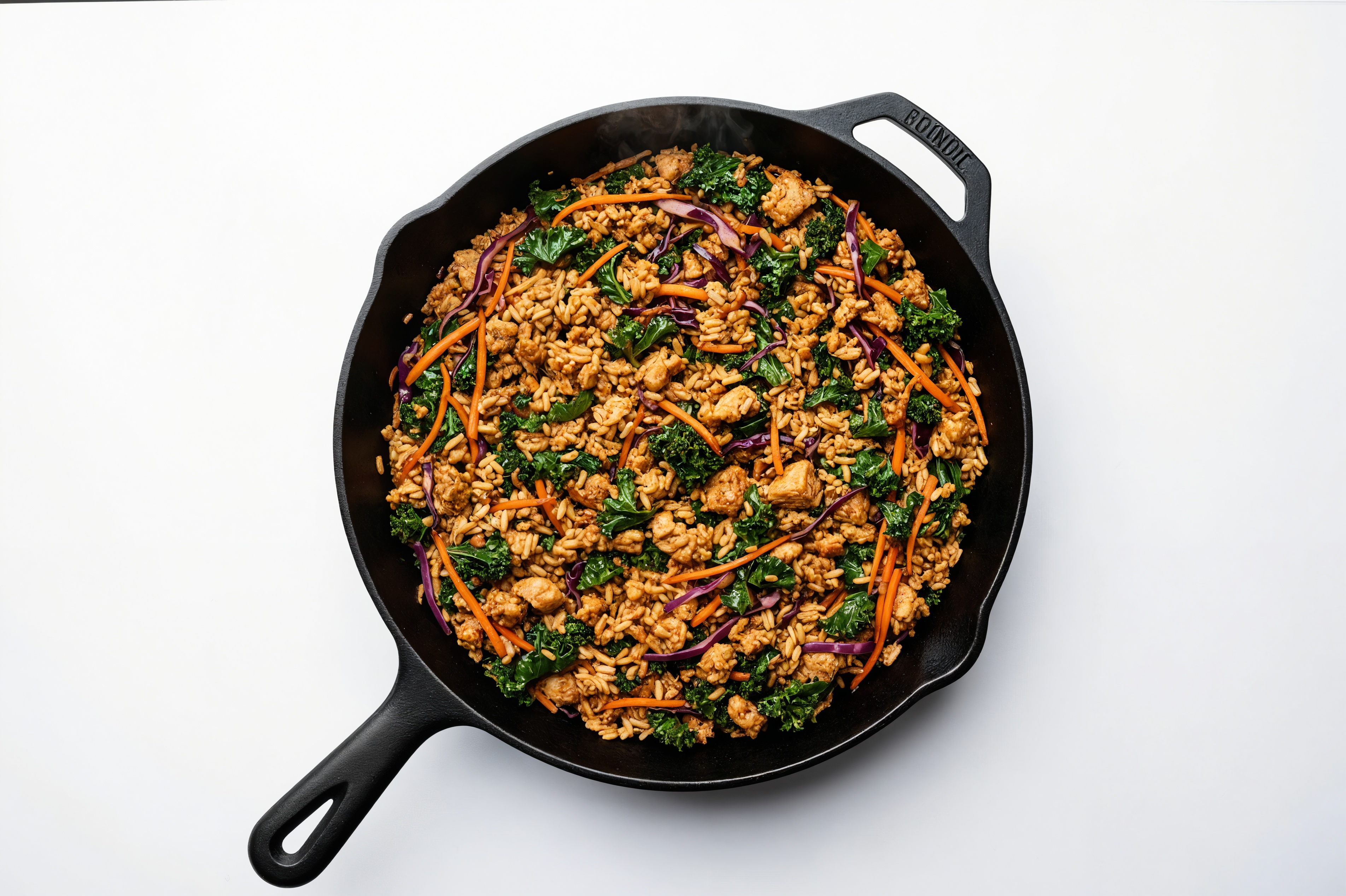 Japanese Bbq Rainbow Veggie + Ground Turkey Stir-Fry with Brown Rice