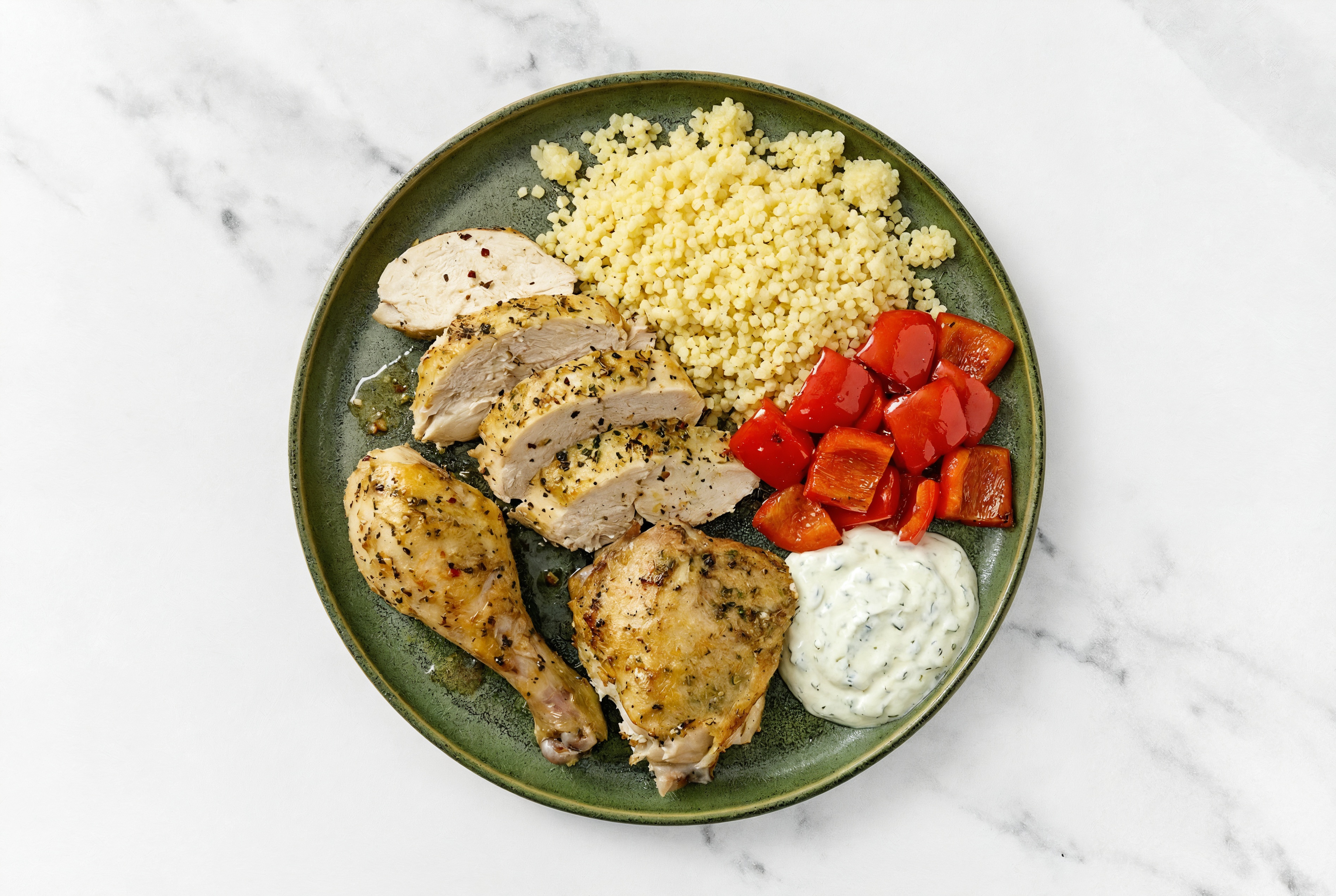Lemon Organic Pepper Chicken over Couscous