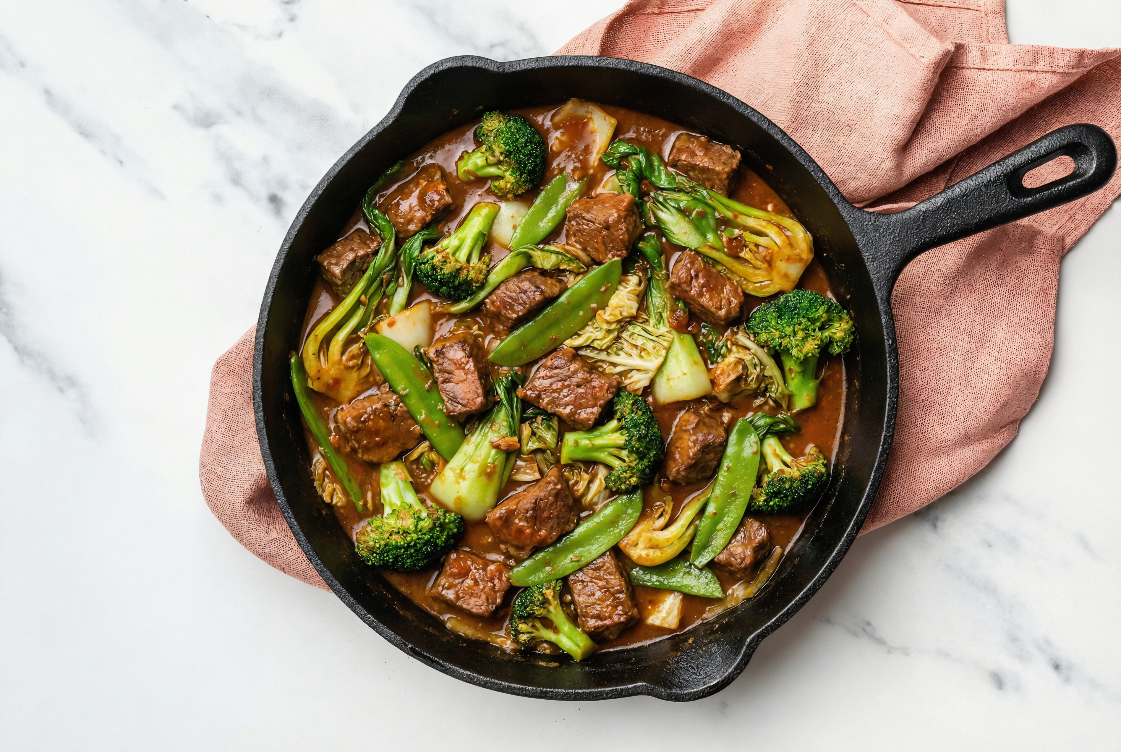 Spicy Vindaloo Beef Sirloin Stir-Fry with Bok Choy