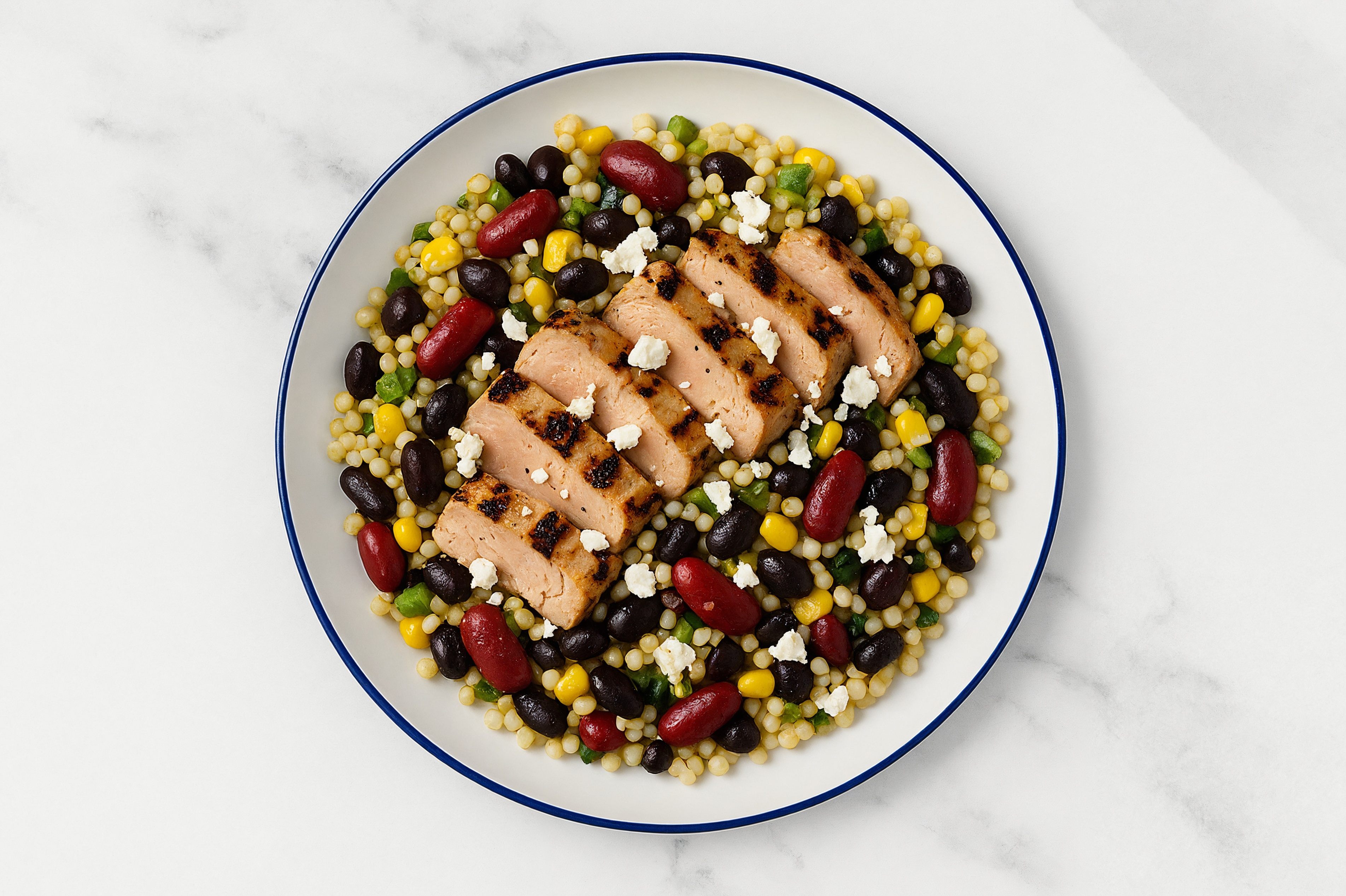 Easiest Pork Tenderloin + Feta Couscous Bowl