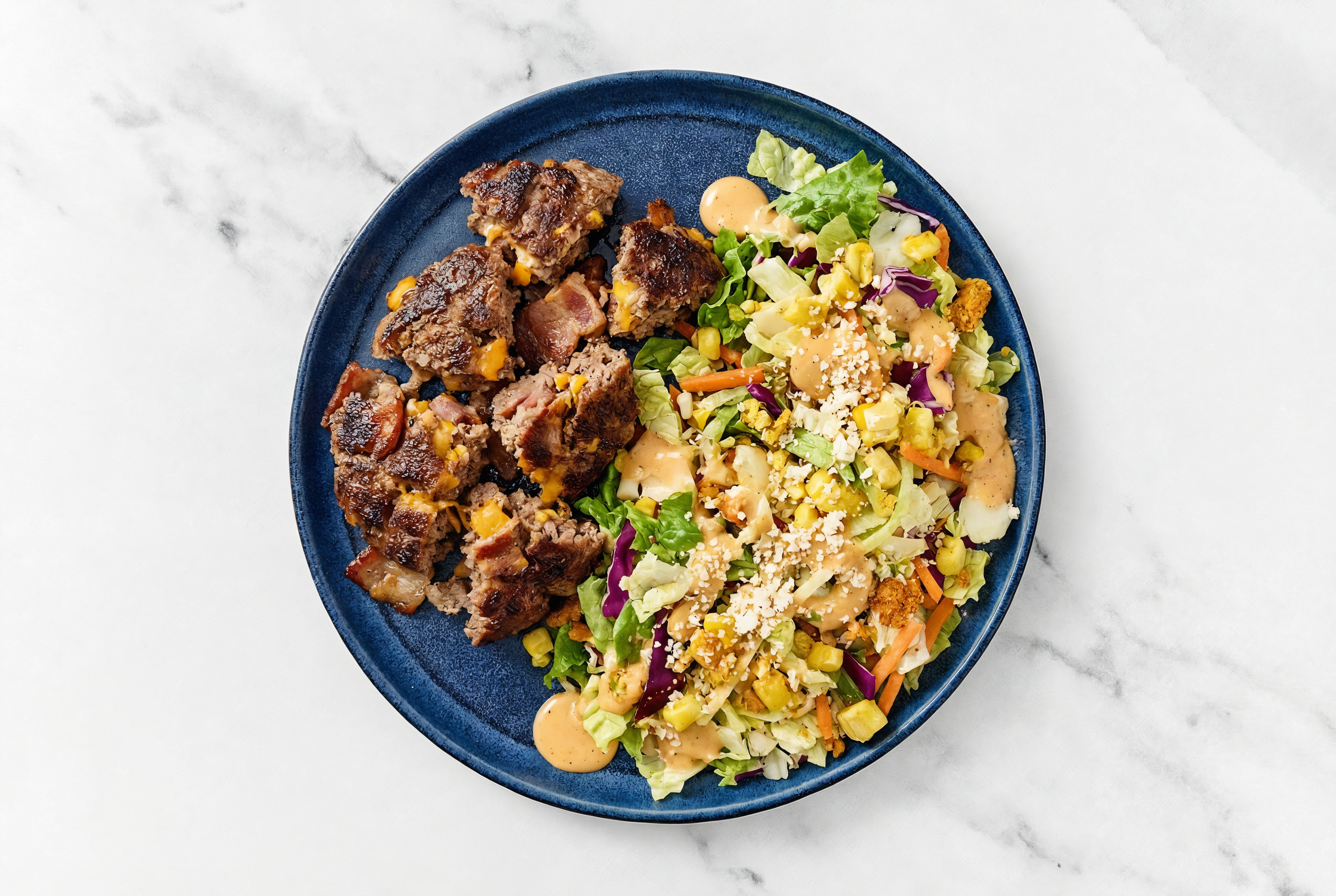 Street Corn Salad with Bacon + Cheddar Beef