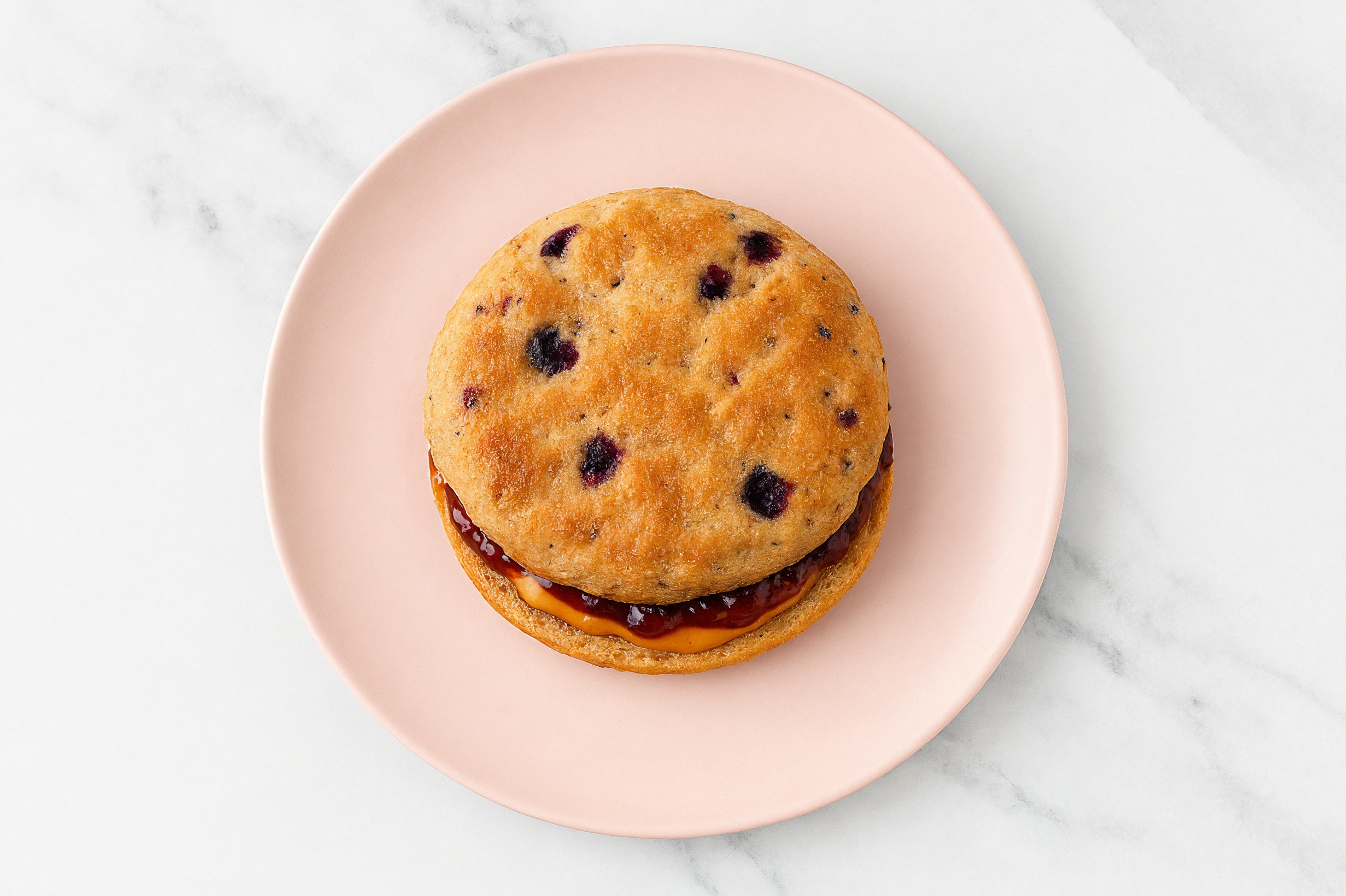 Almond Butter + Strawberry Jam Blueberry Breakfast Round