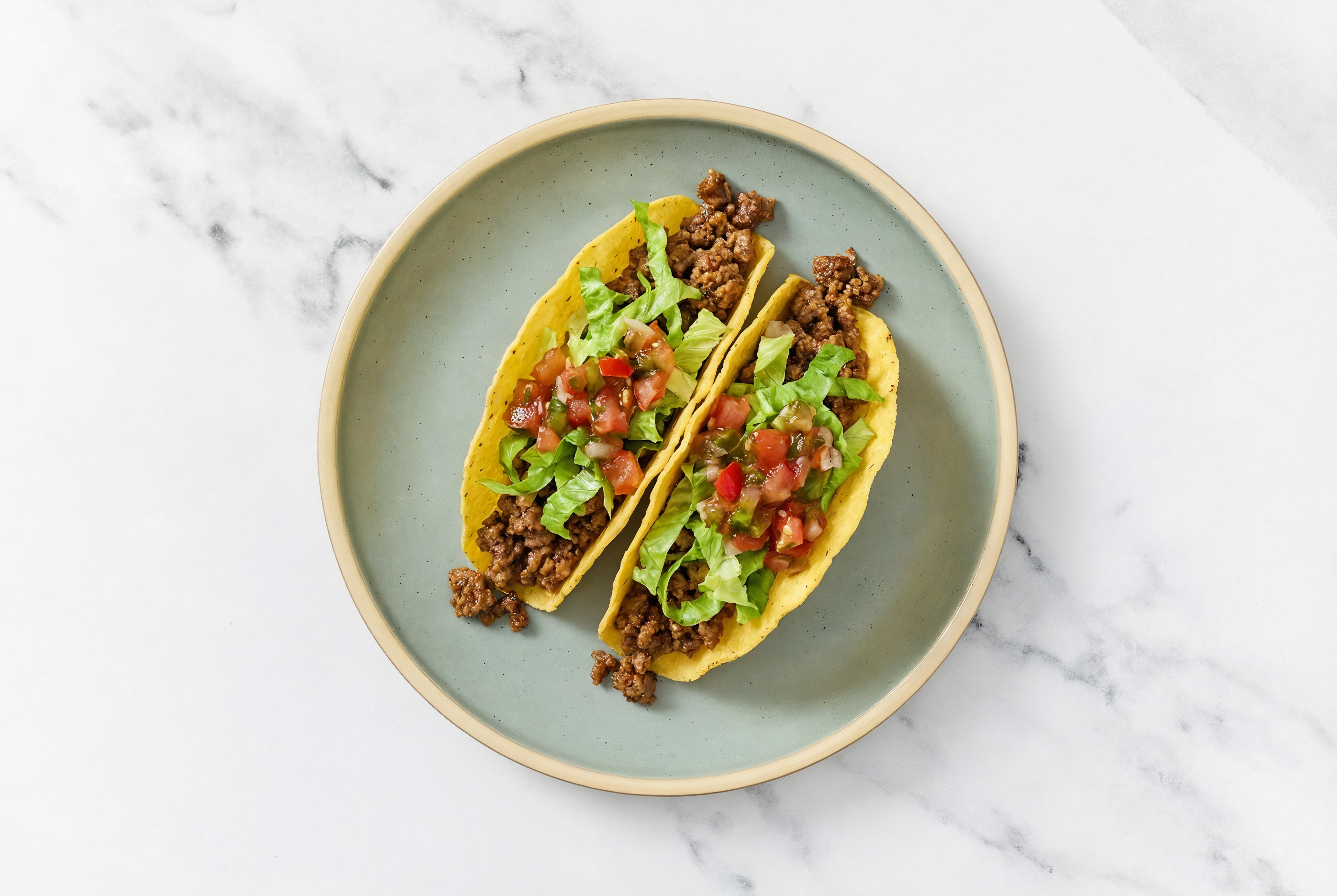 Herby Ground Beef Patties Tacos with Pico de Gallo