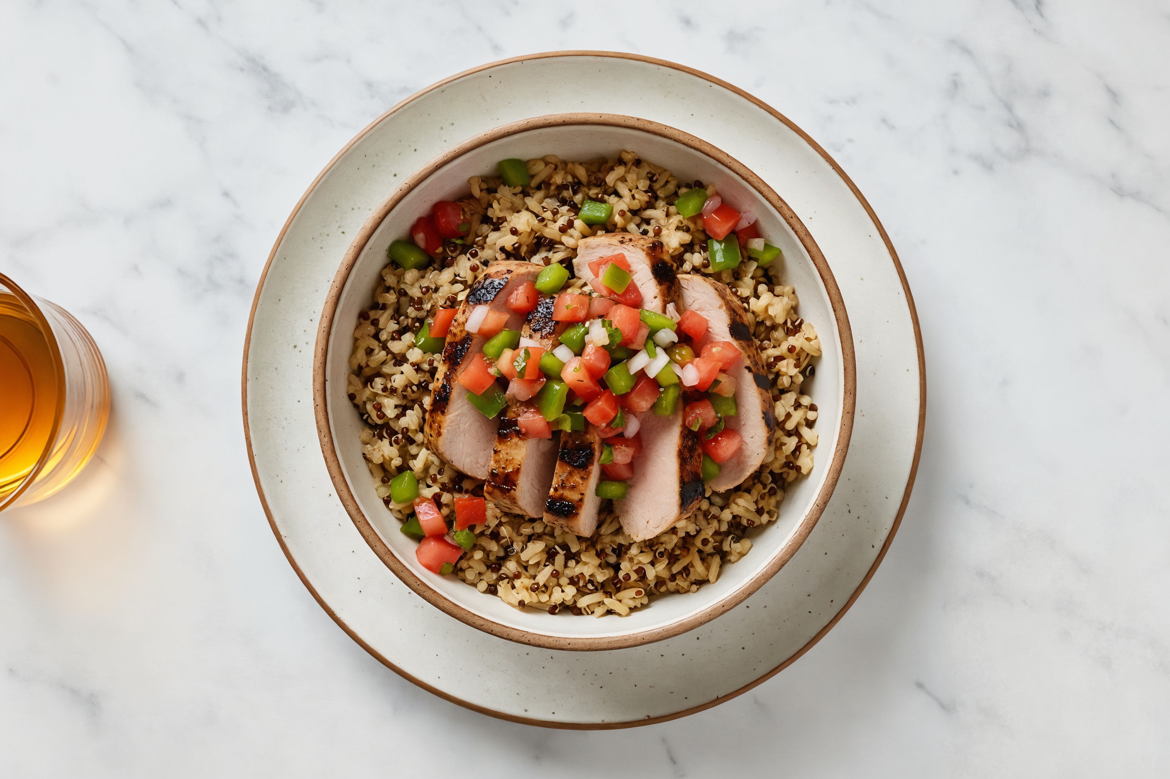 Grilled Pork Tenderloin Rice Bowl with Fresh Salsa