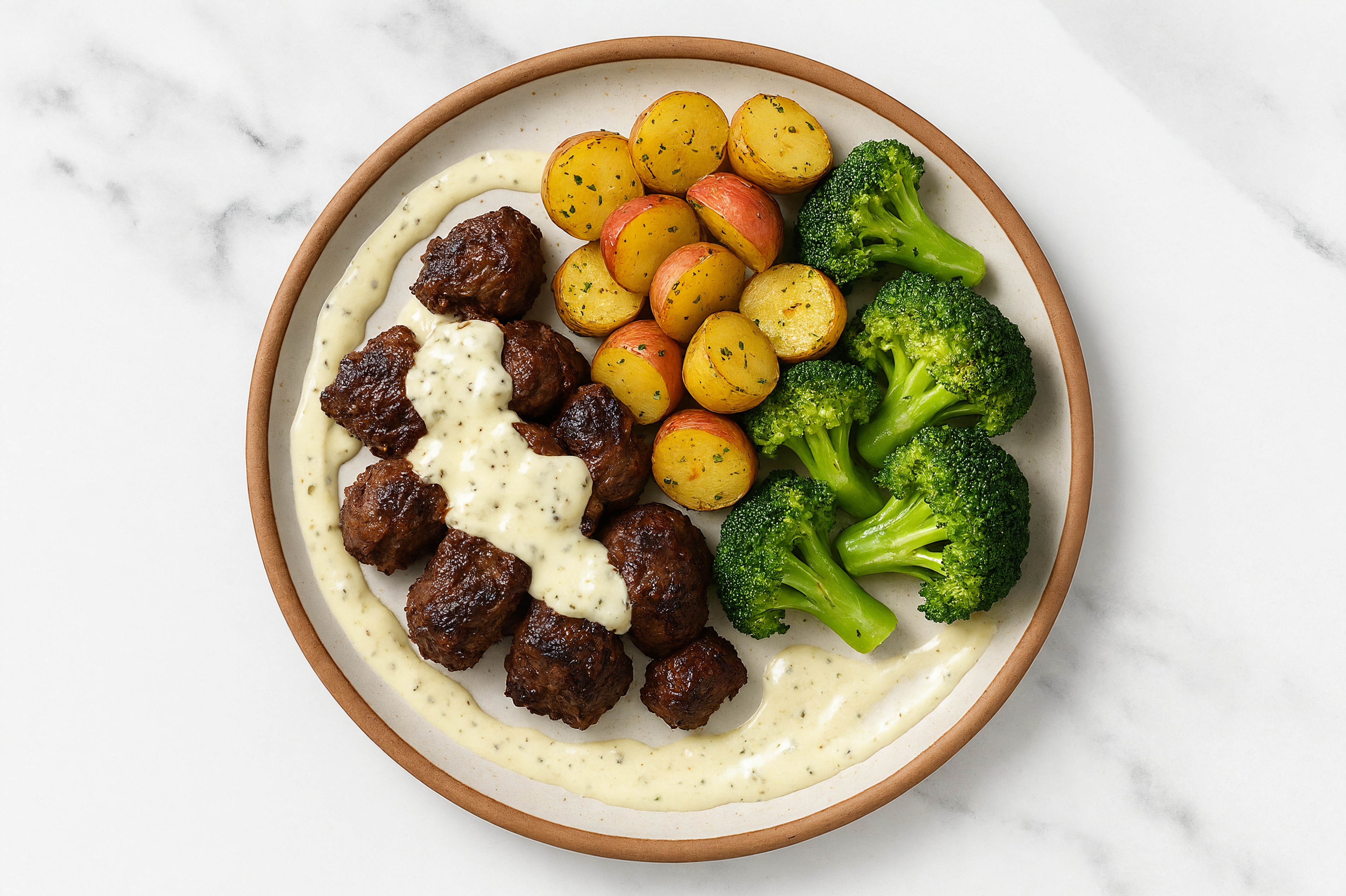  Broccoli + Garlicky Beef with Dill Pickle Sauce