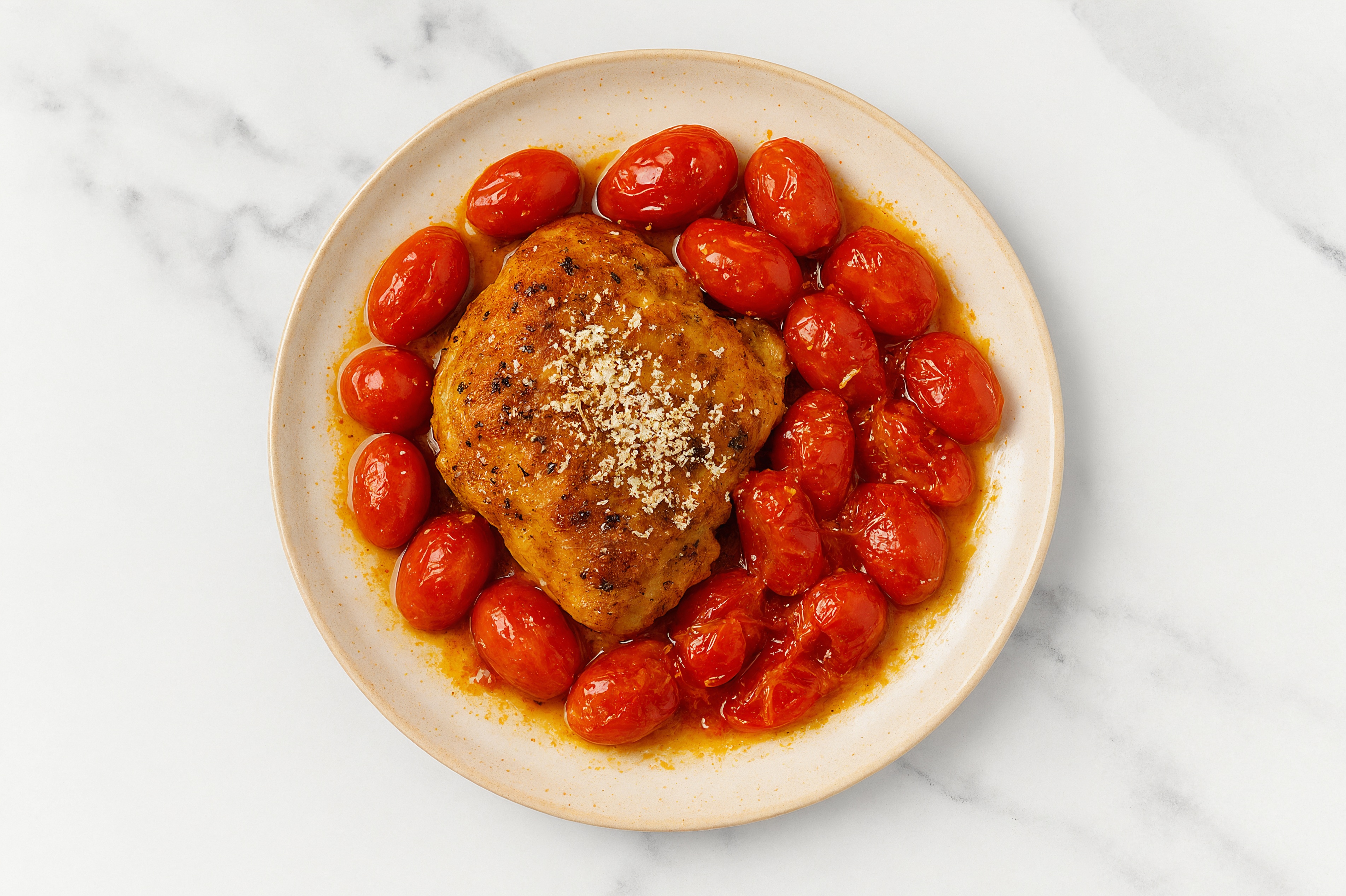 Sheet-Pan Bruschetta Chicken Thighs with Madras Curry Powder