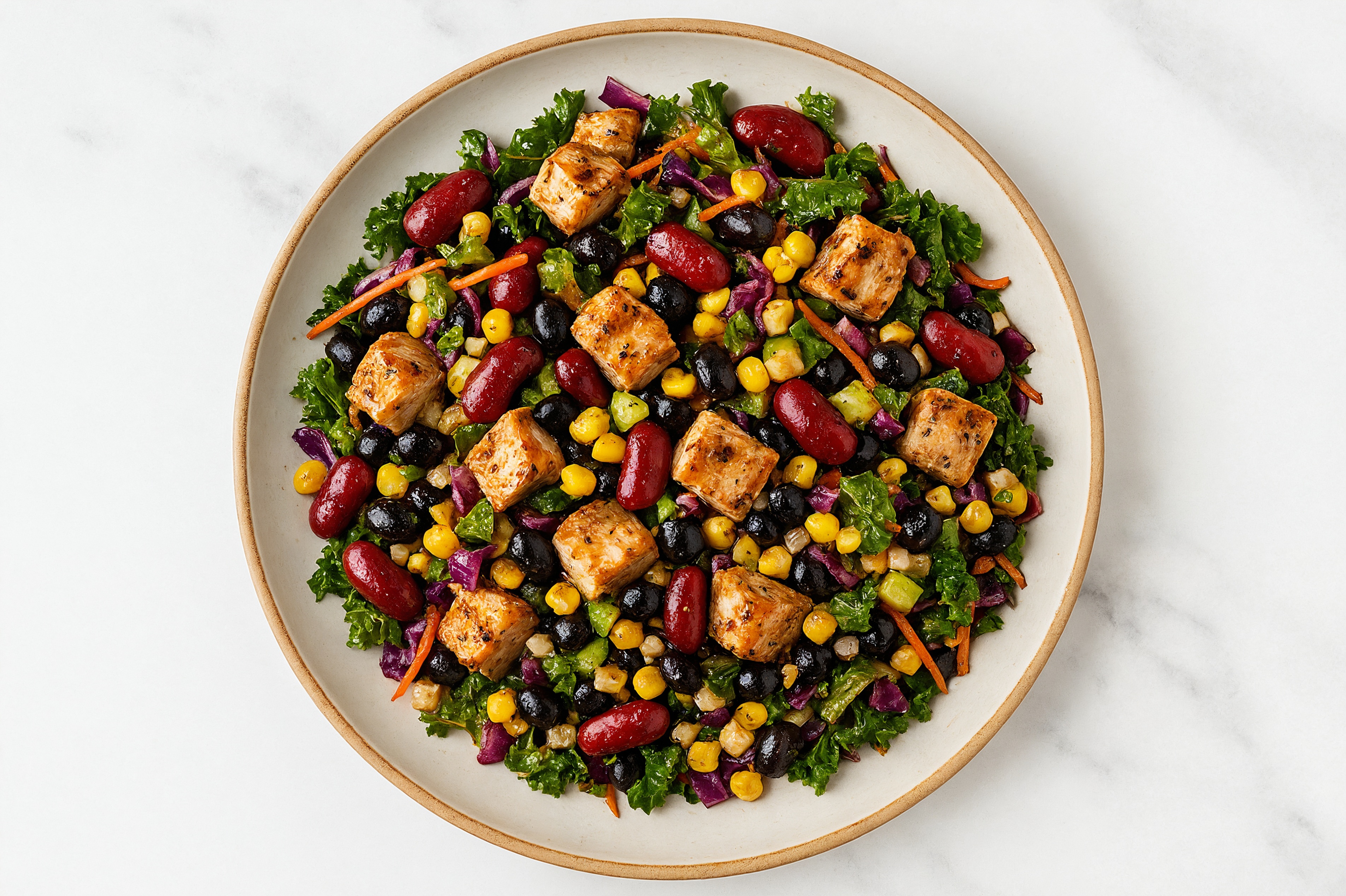 Balsamic Kale Salad with Turkey Tenderloin & Black Beans
