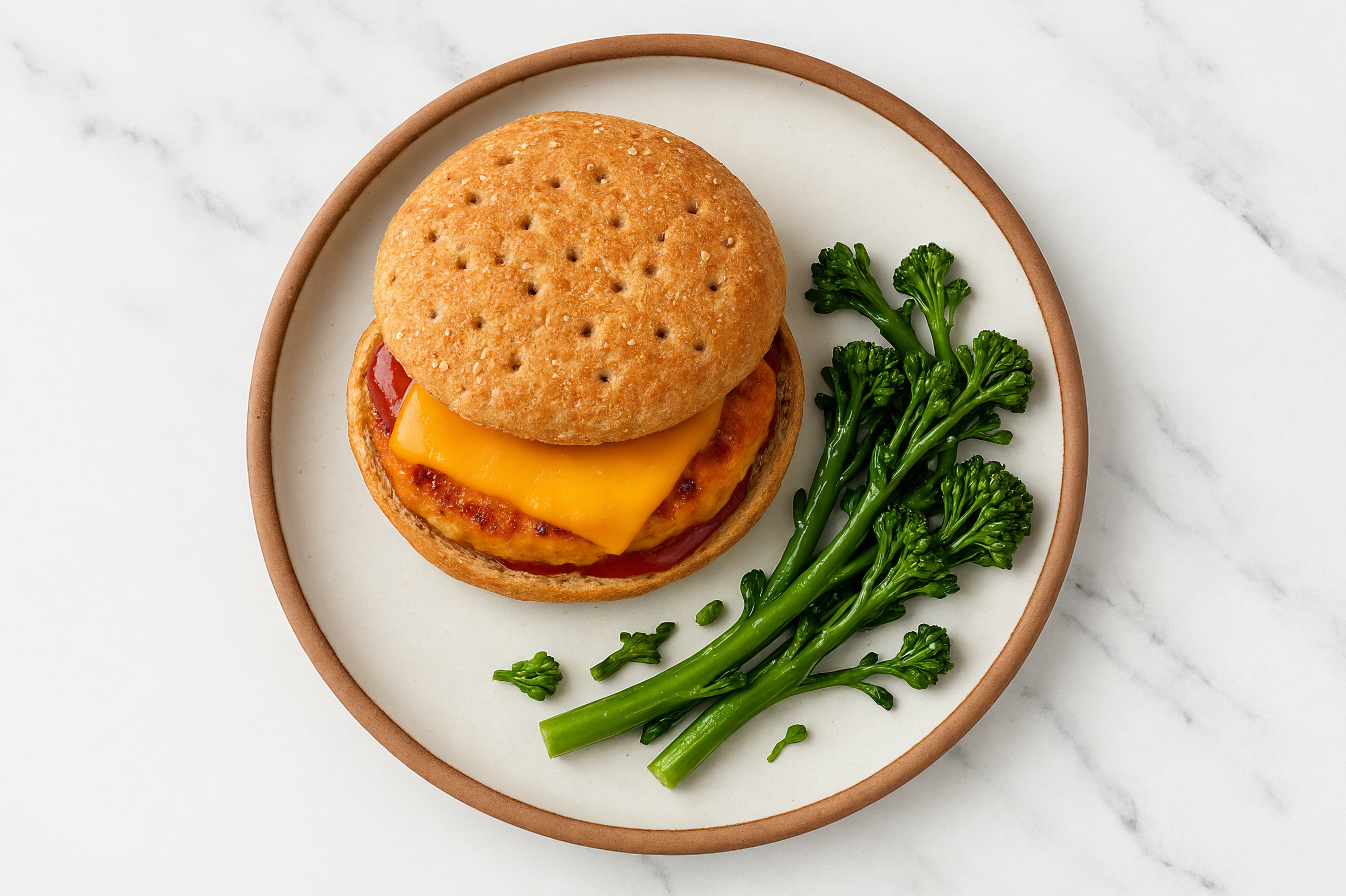  Southwest Chicken Burgers with Baby Broccoli