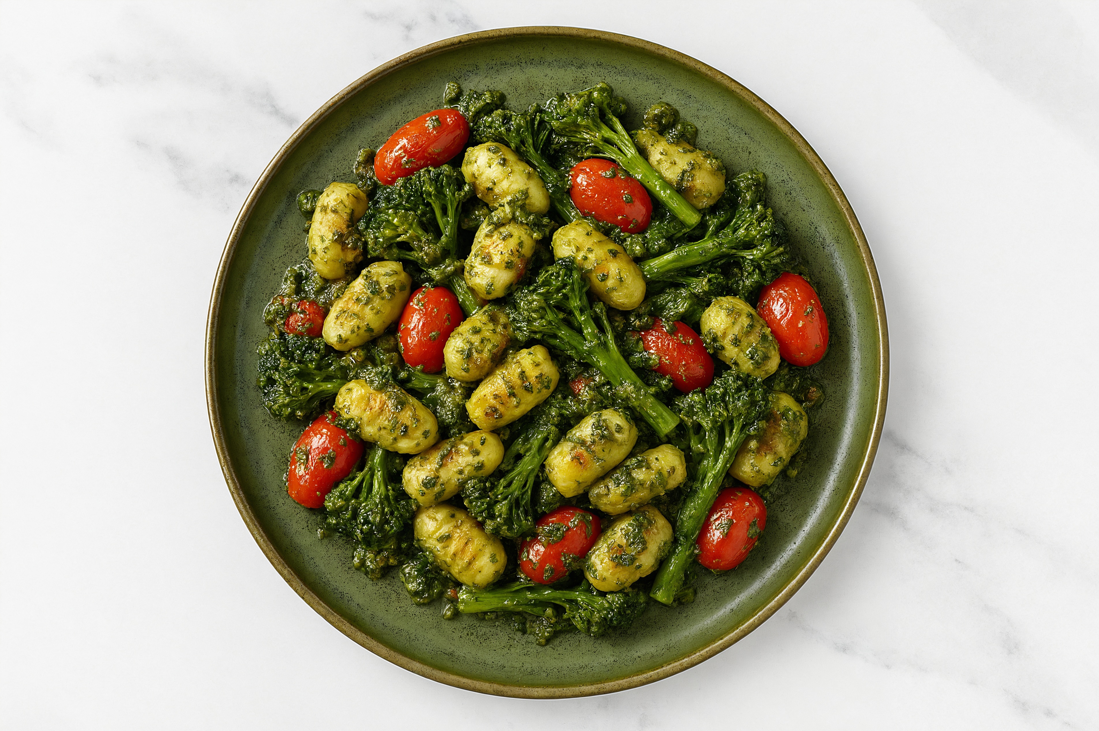 Crispy Sheet Pan Pesto Gnocchi