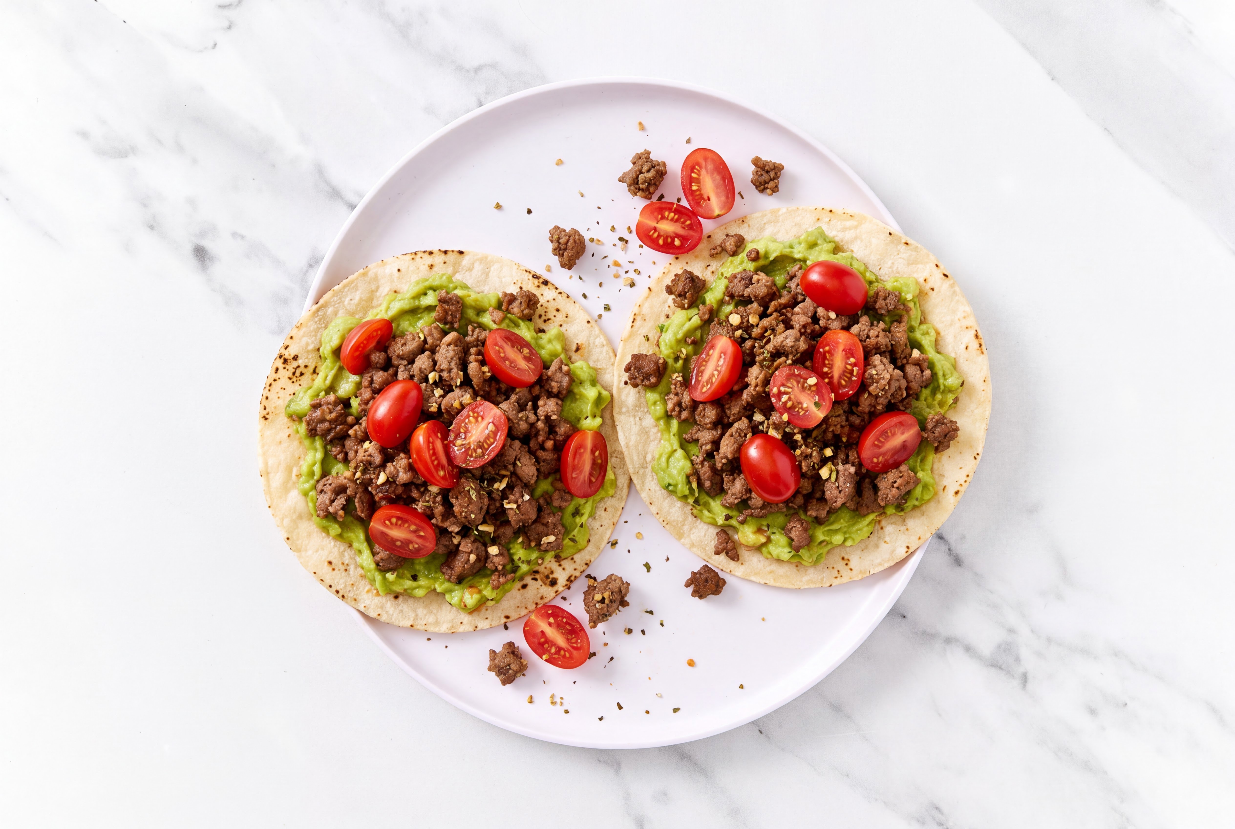 Ground 93/7 Lean Beef Guacamole Tostadas