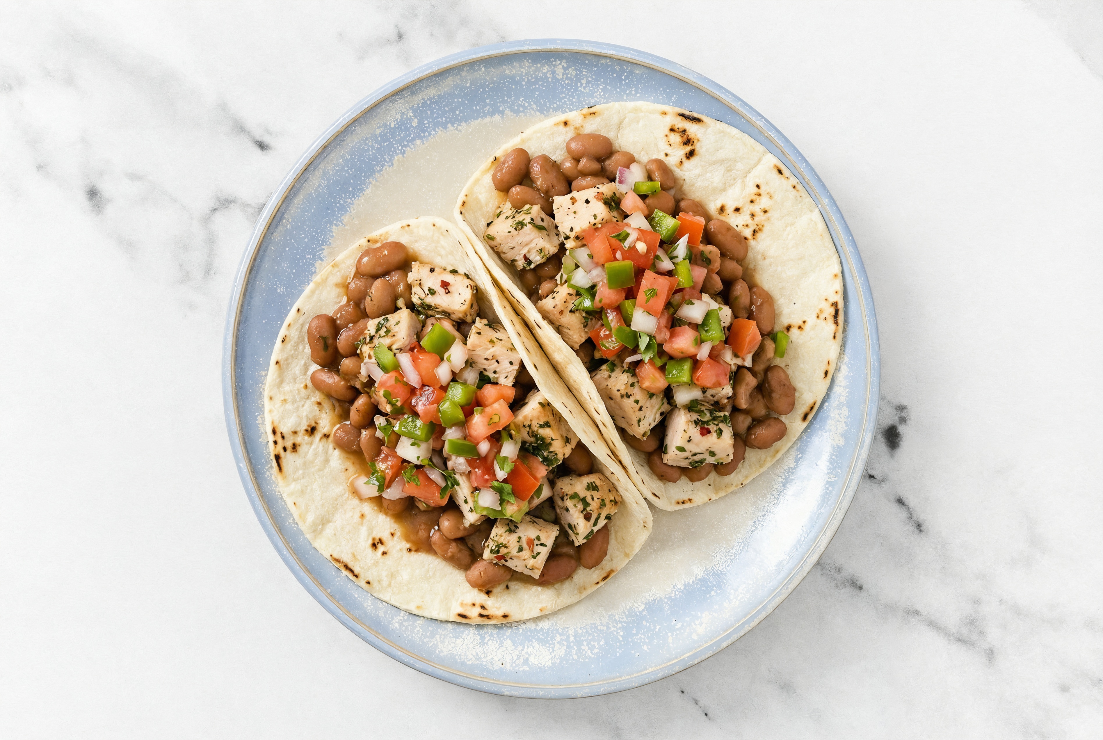 Hearty Chipotle Turkey Tacos with Fresh Salsa & Pinto Beans