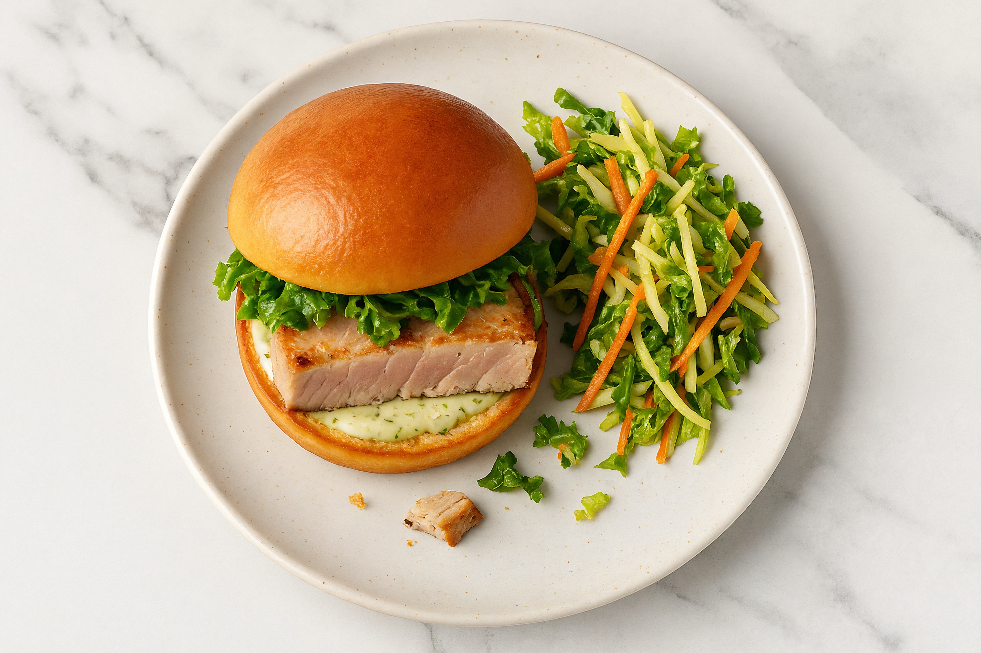 Dill Pickle Tuna Sandwich on Brioche with Superblend