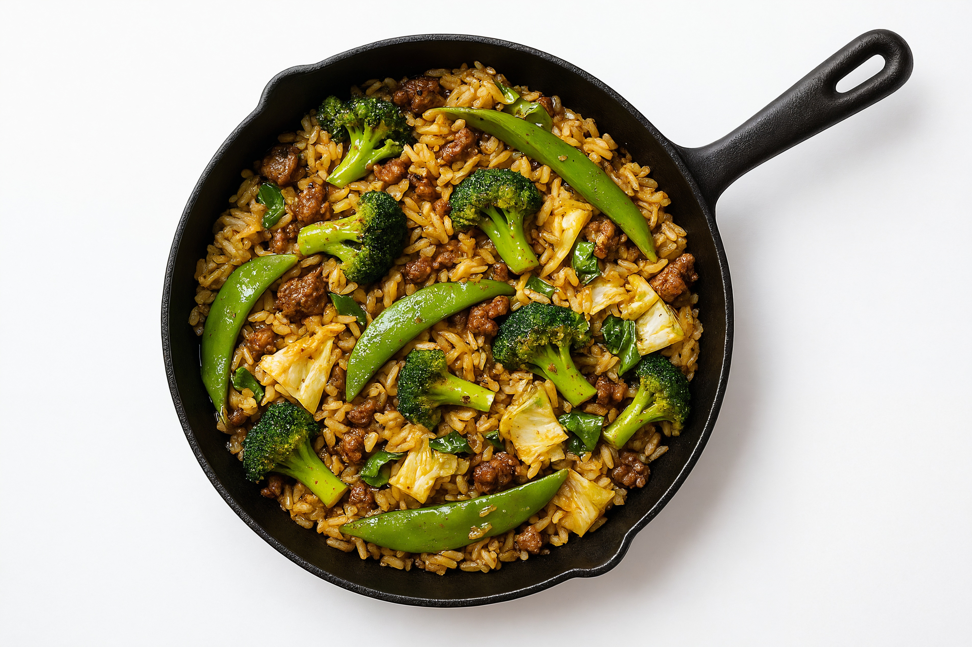 Teriyaki Bok Choy + Ground Beef Patties Stir-Fry