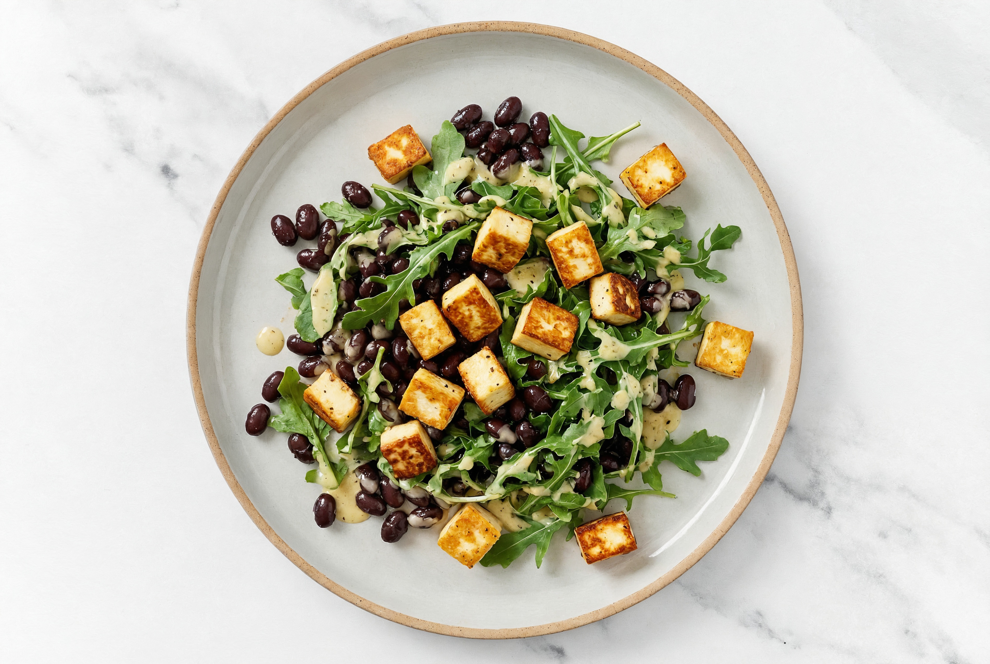 Hearty Crispy Soft & Creamy Paneer Arugula Salad