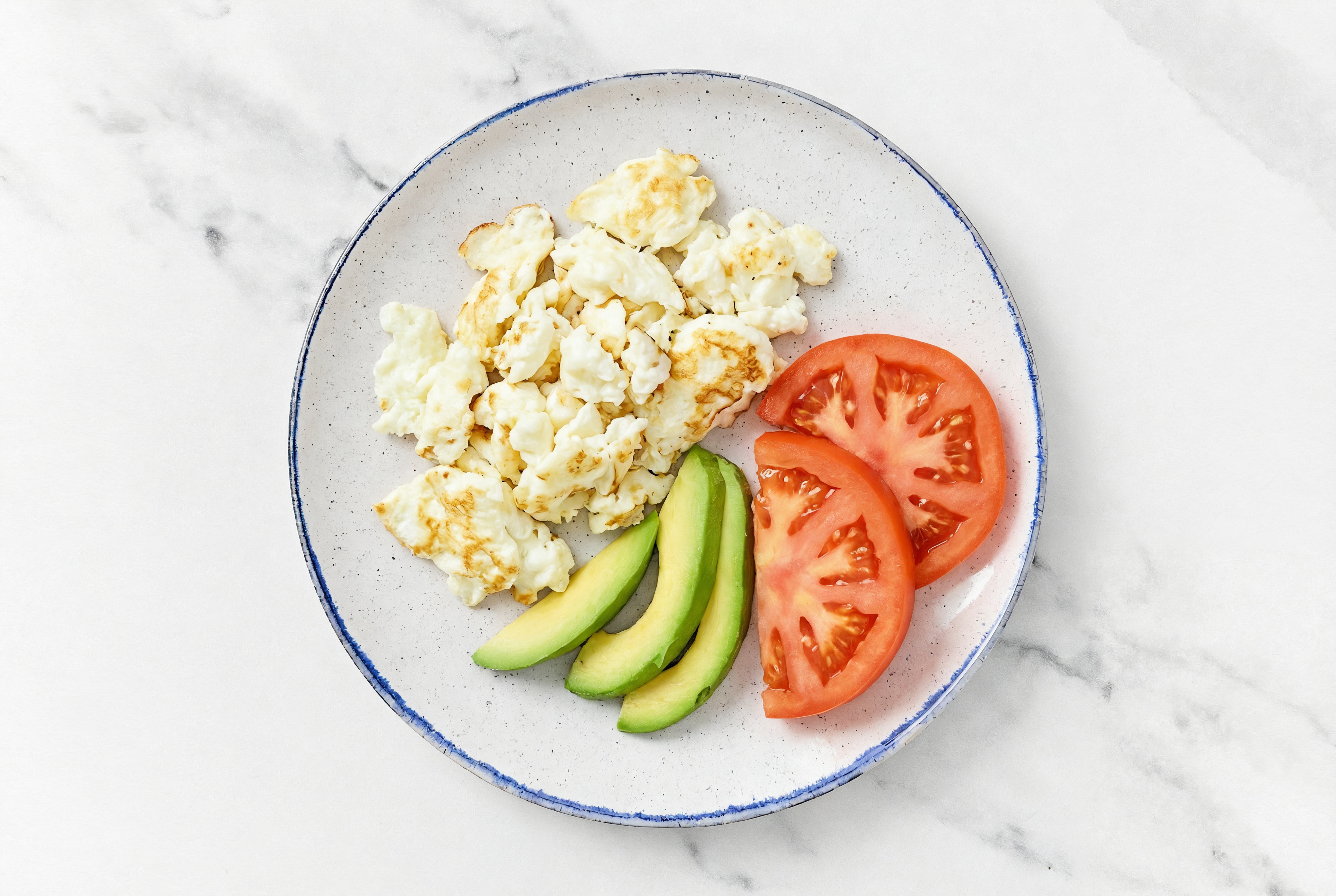 Scrambled Egg White Whites with Tomato + Avocado