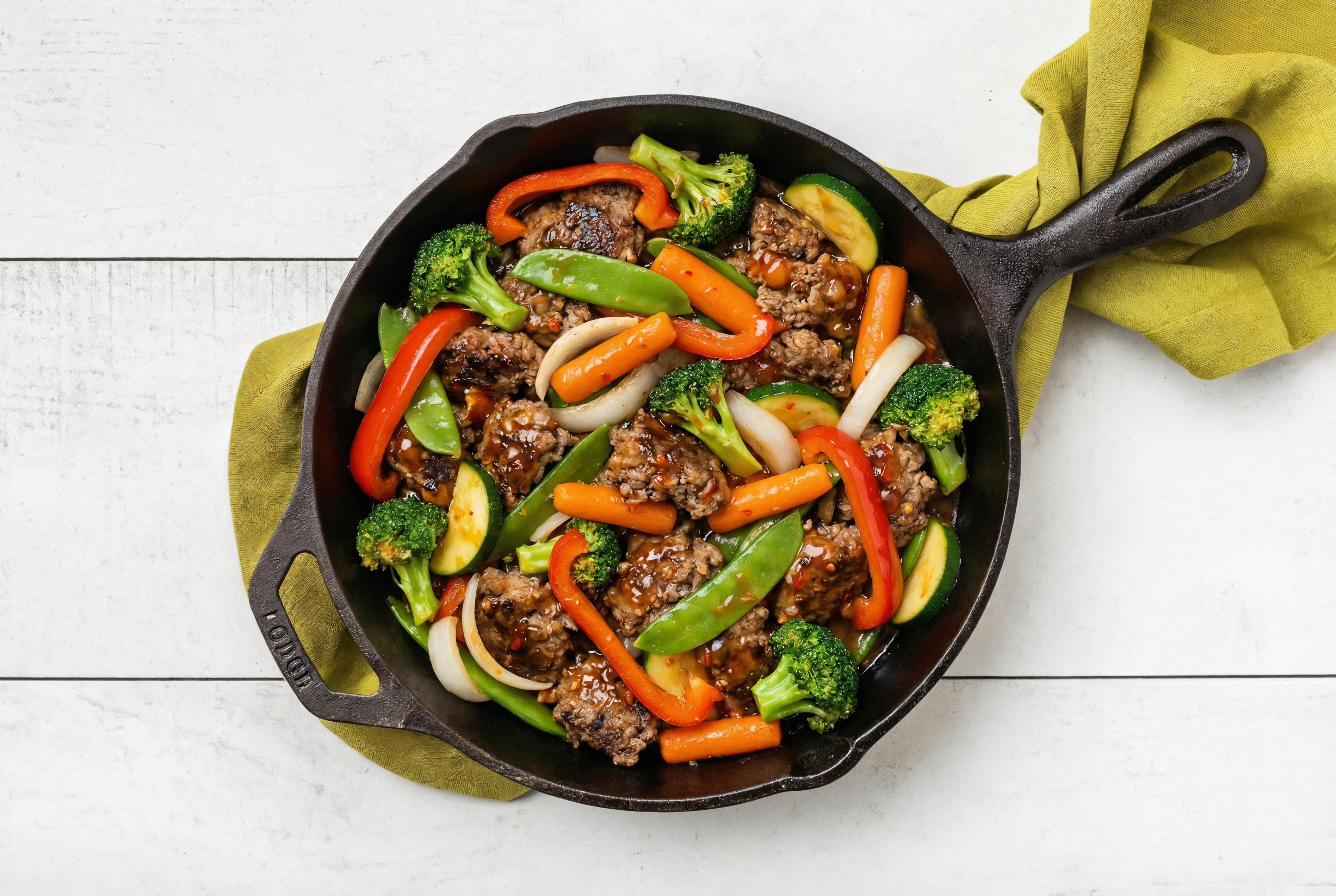 Sweet Chili Ground Beef Stir-Fry with Mixed Veggies