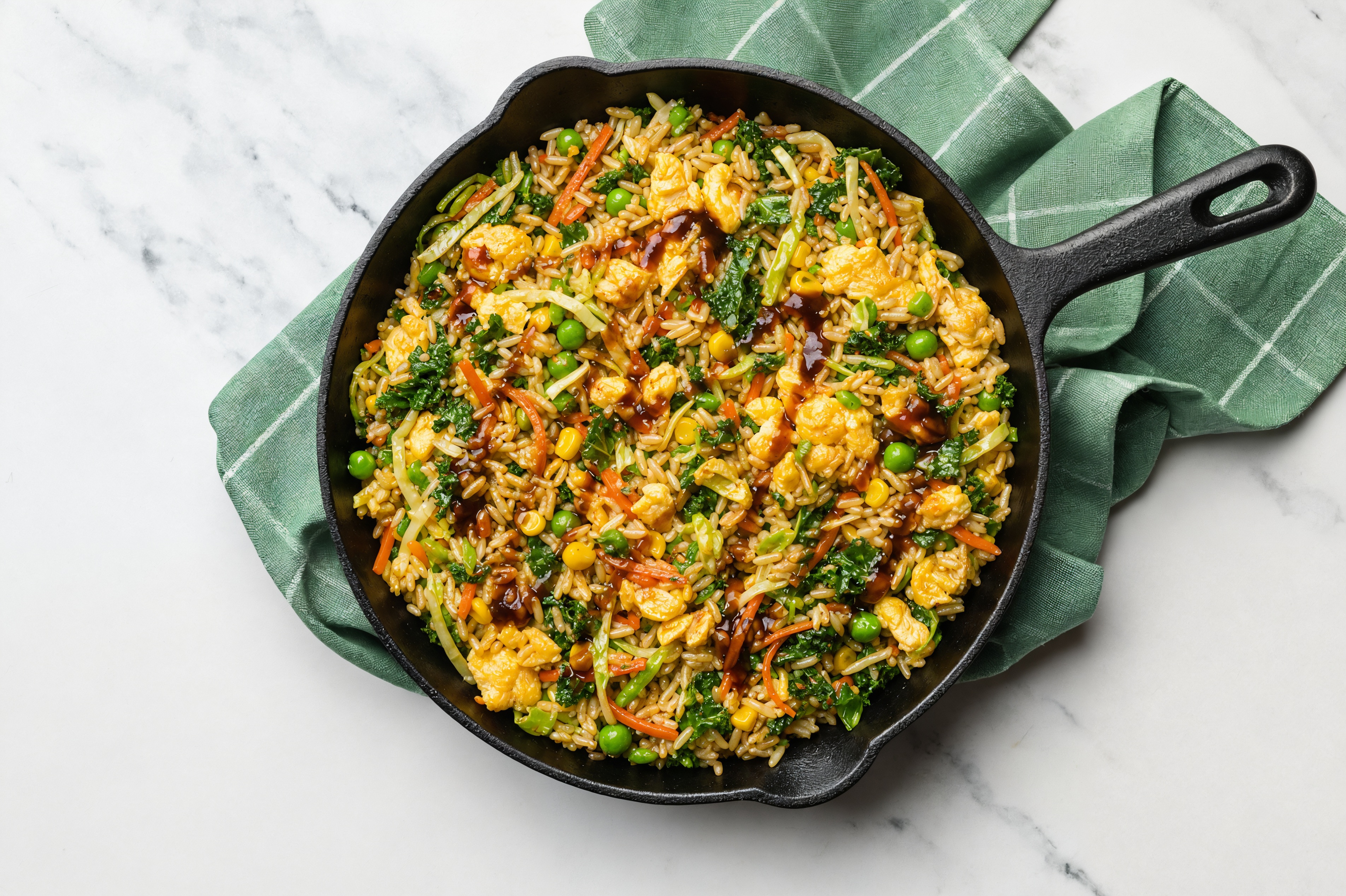 Japanese BBQ Egg + Vegetable Fried Rice
