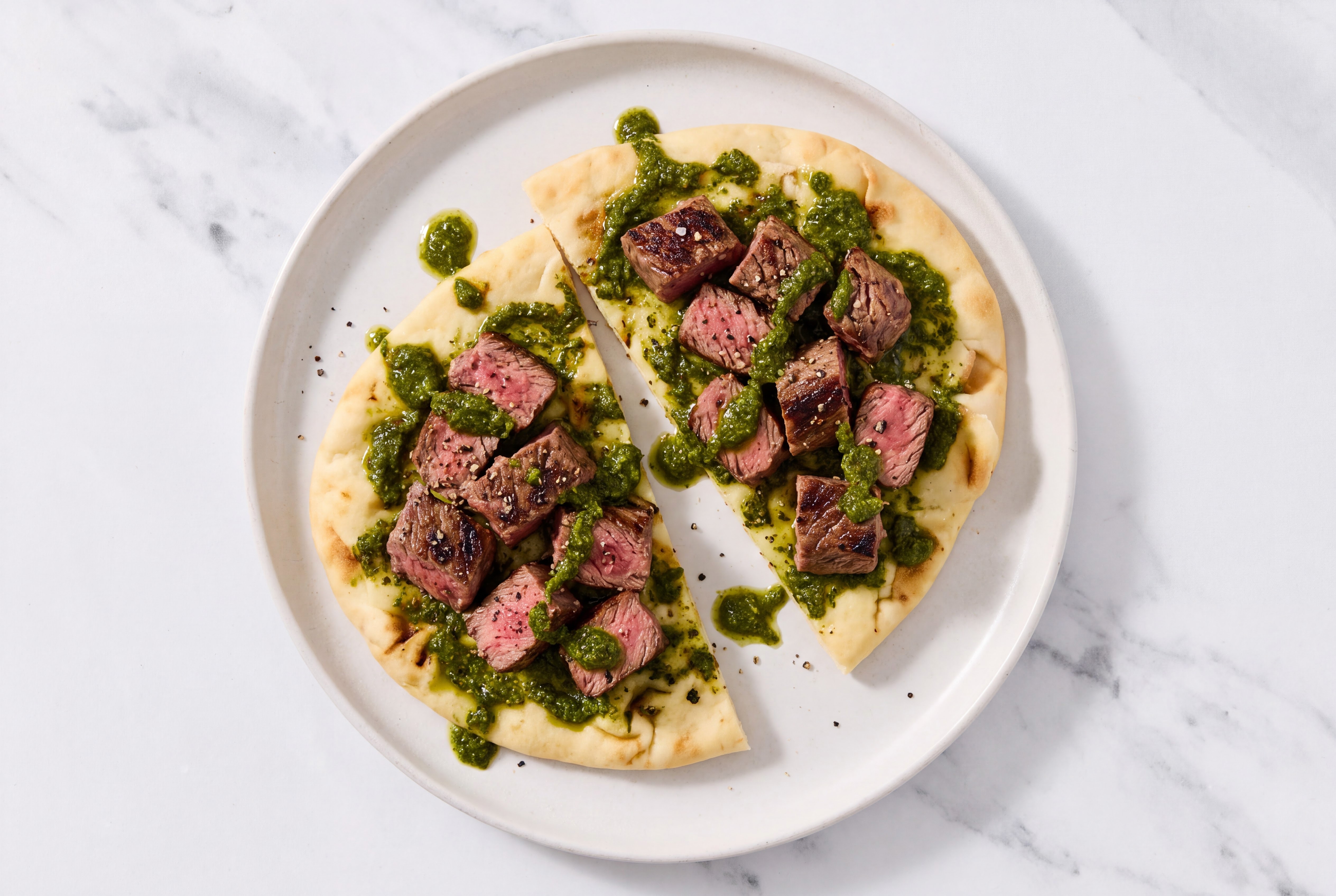 Herby Sirloin Naan Flatbread