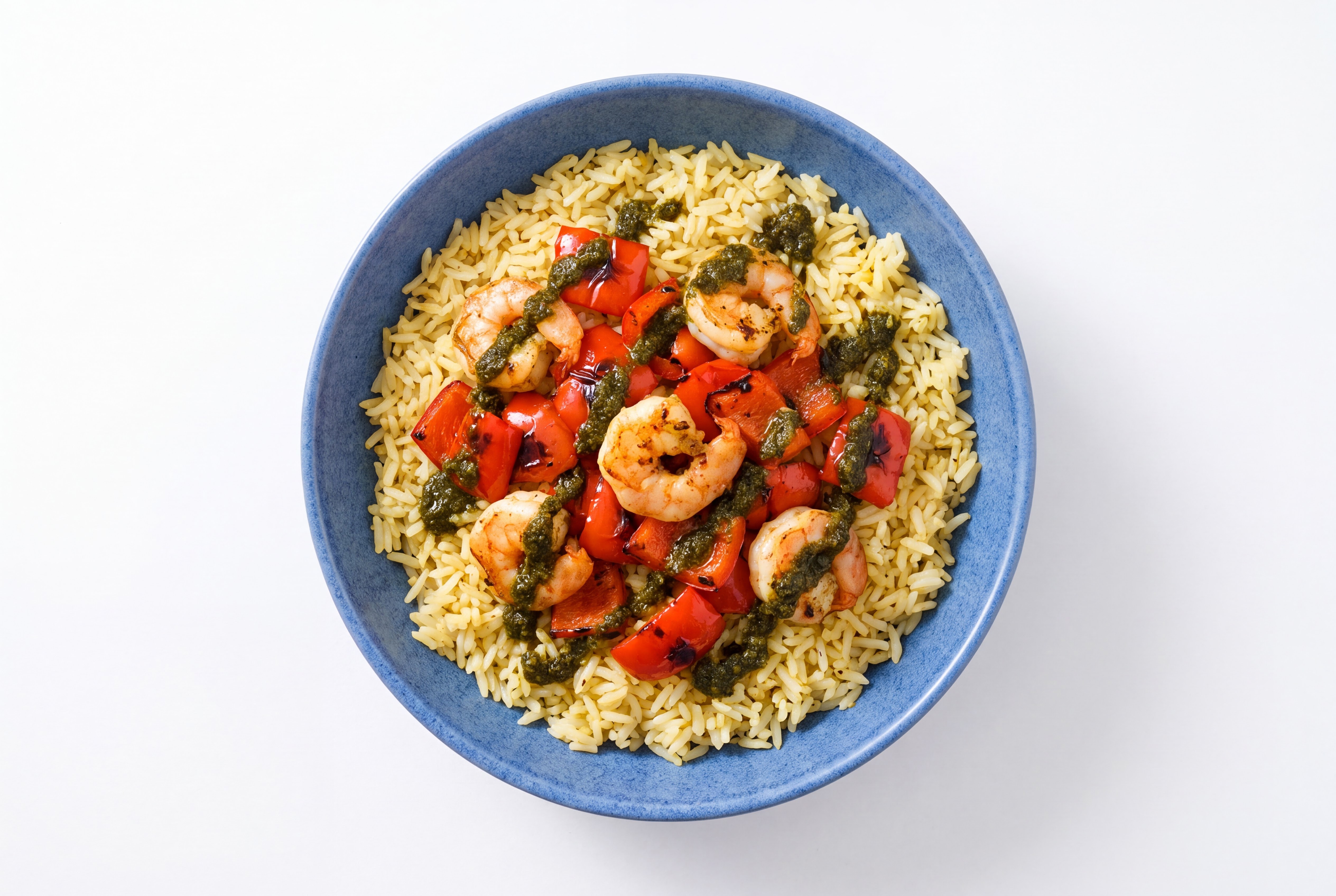 Bright Herby Gulf Shrimp Fajita Seasoned Jasmine Rice Bowl
