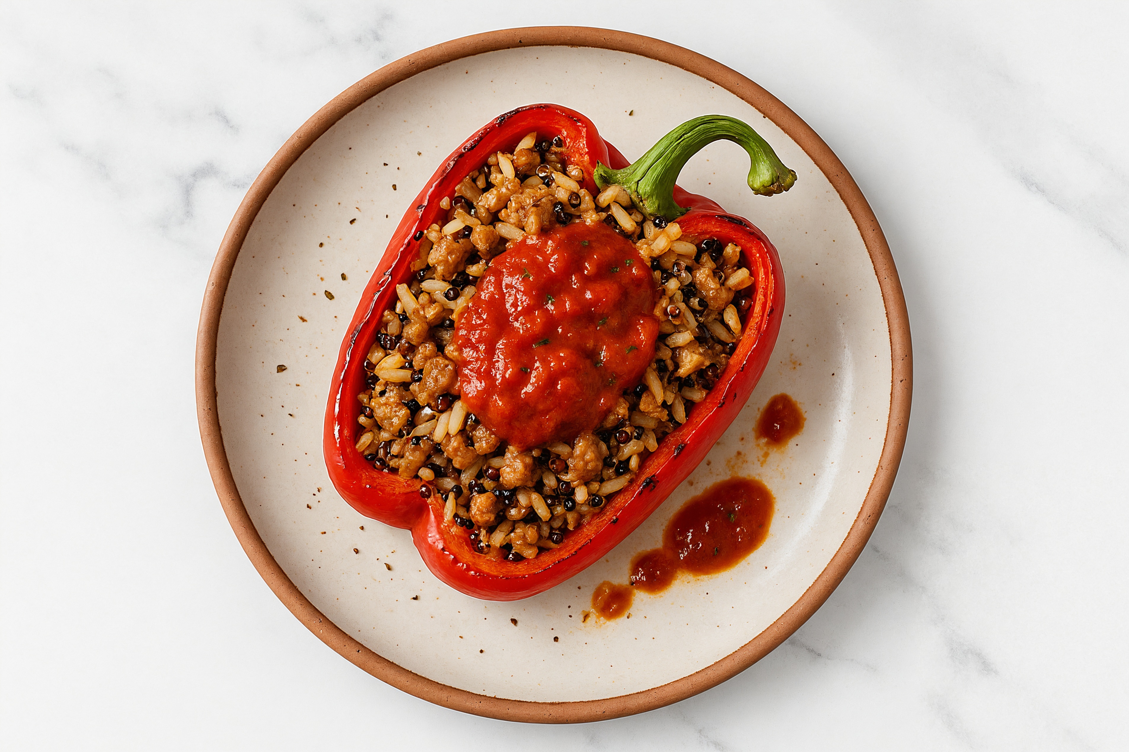 Herby Marinara Italian Sausage Stuffed Organic Peppers