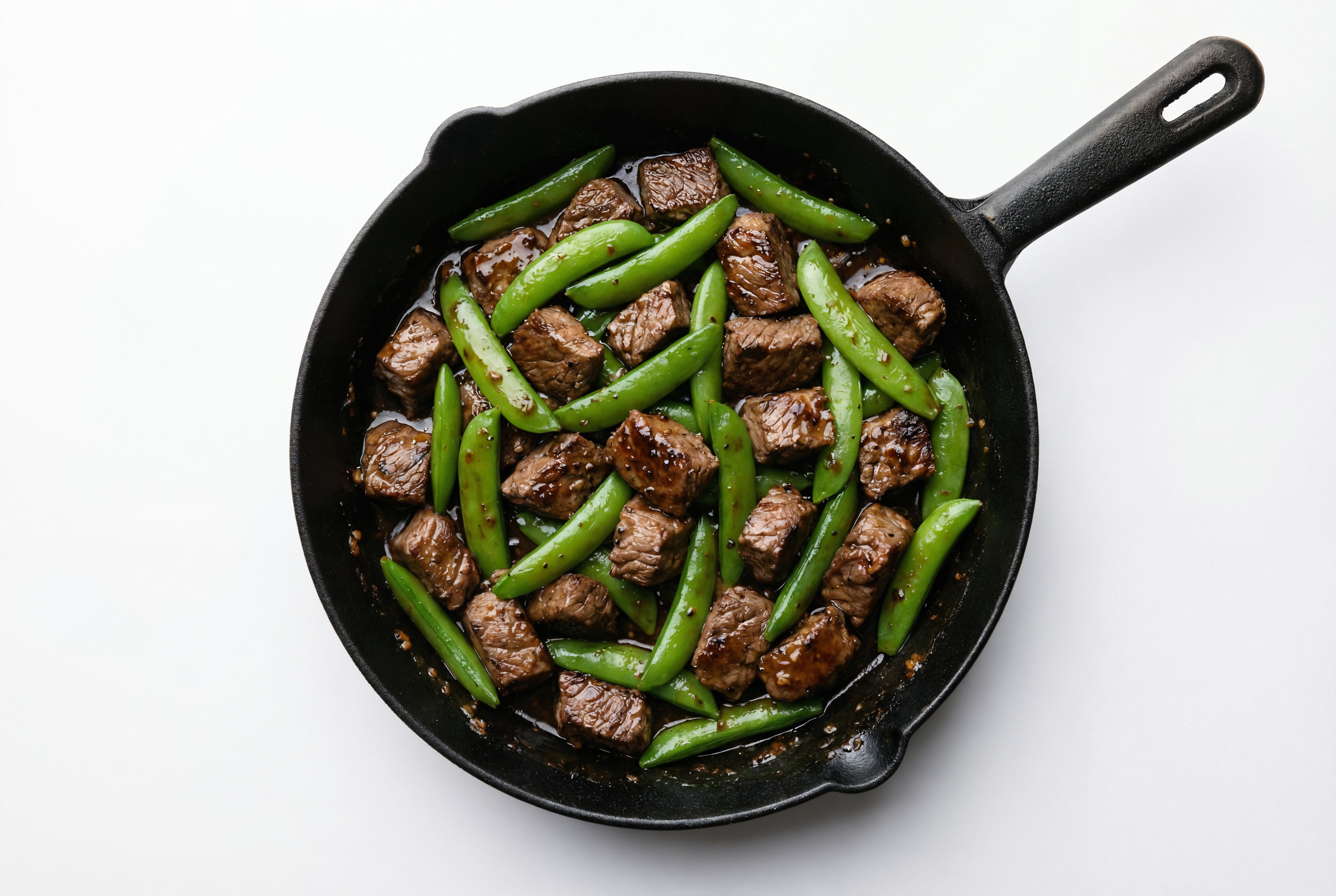 Tangy Pepper Sirloin Tip Stir-Fry with Snap Peas