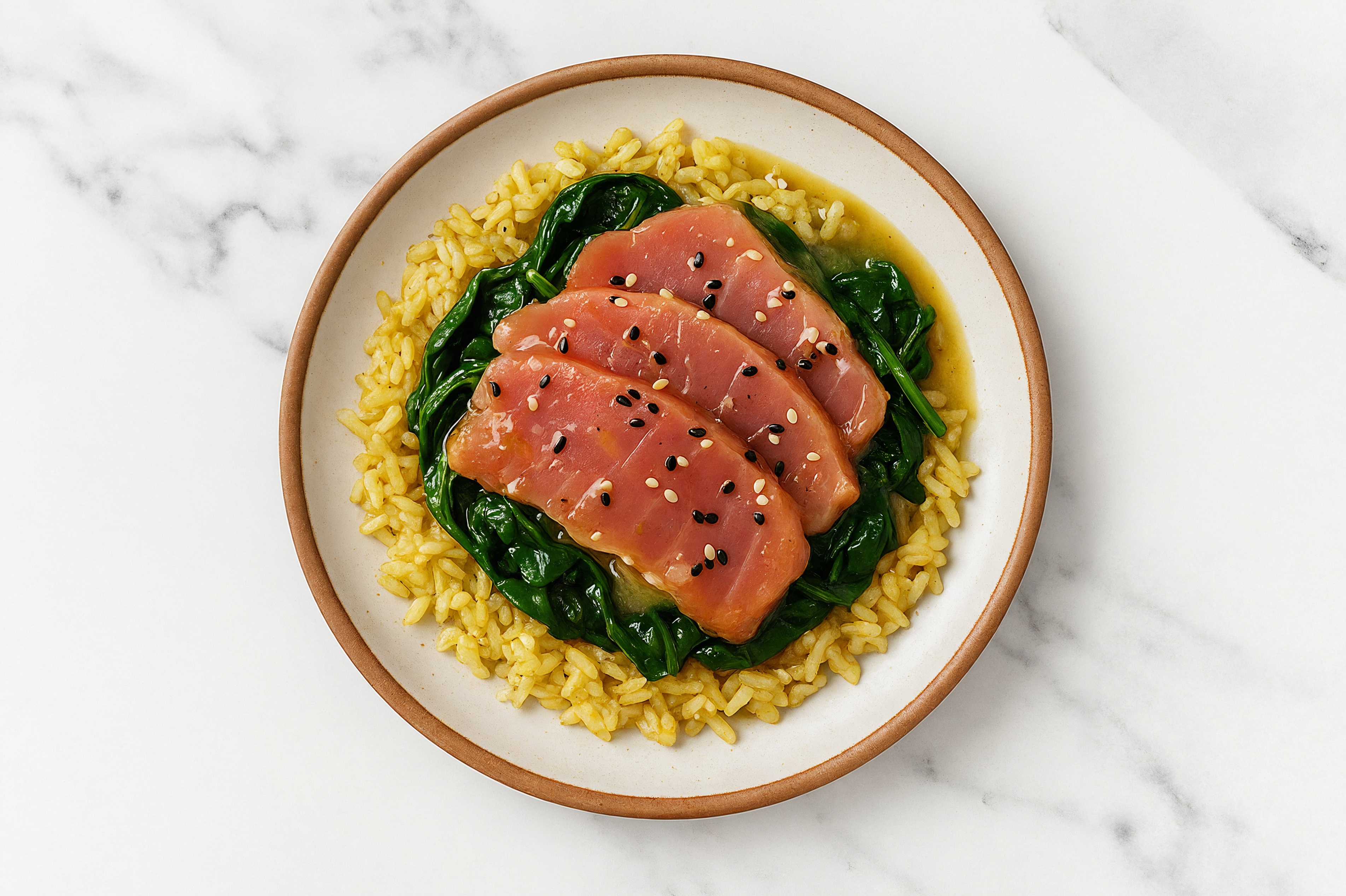 Tuna Jasmine Rice Bowl with Green Chile & Organic Spinach