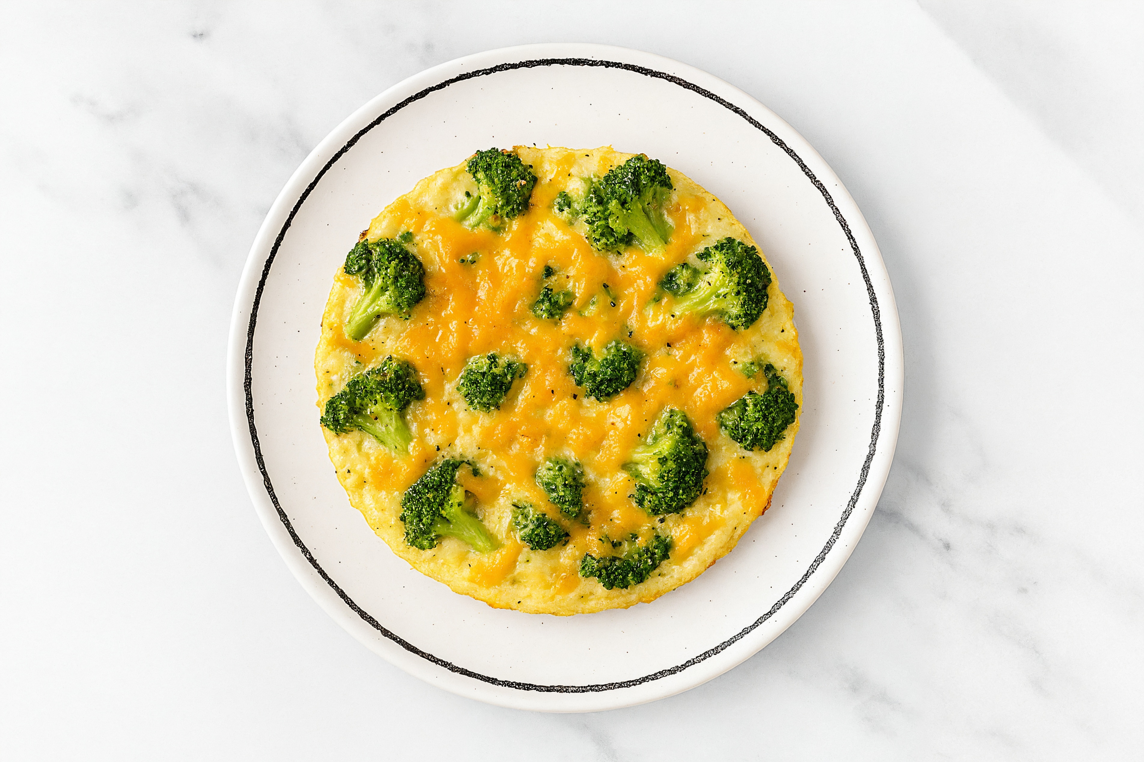 Broccoli Cheddar Crustless Quiche with Liquid Egg Whites