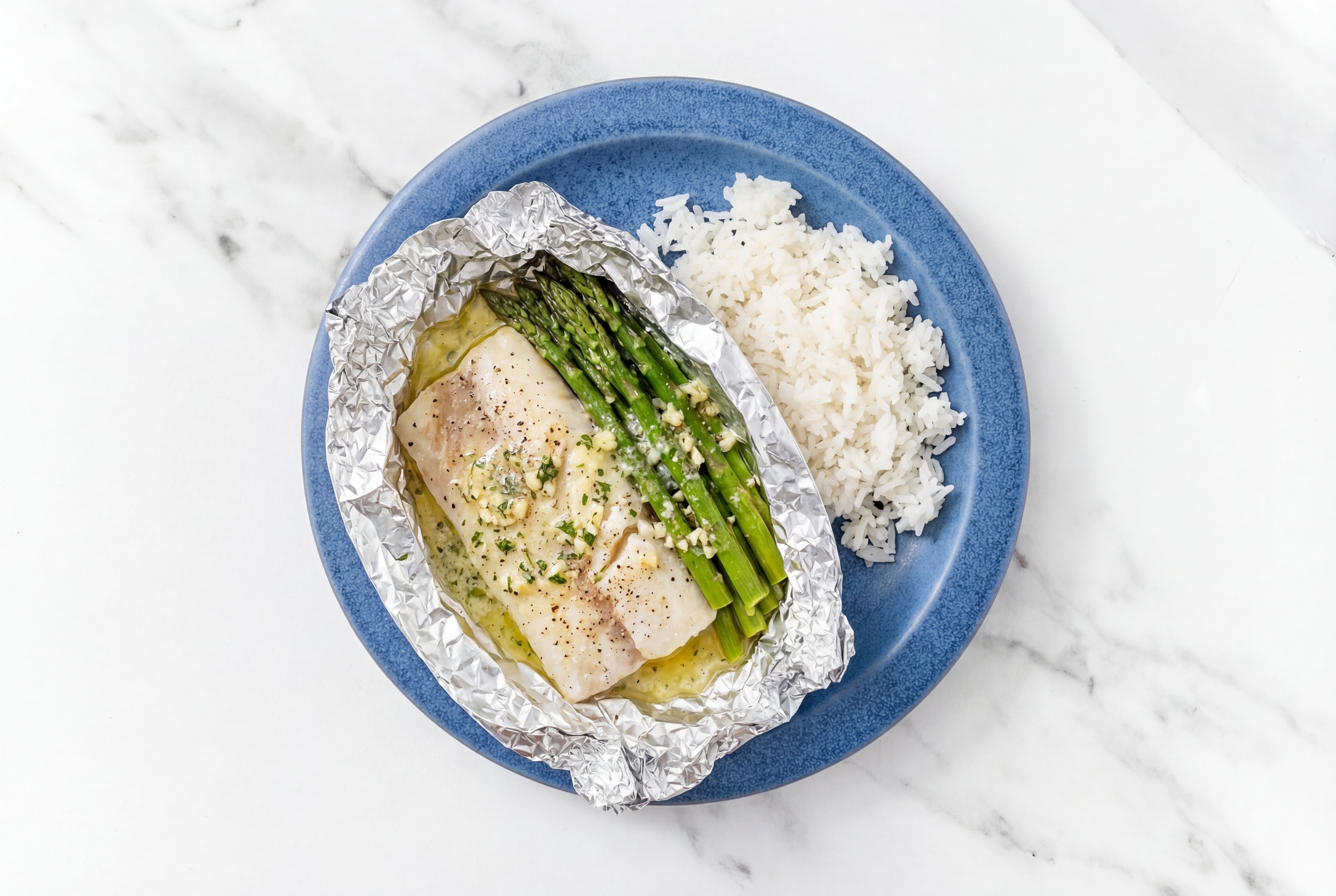 Herby Easy-Cleanup Slow Churned Herb Pasture Butter Barramundi + Asparagus