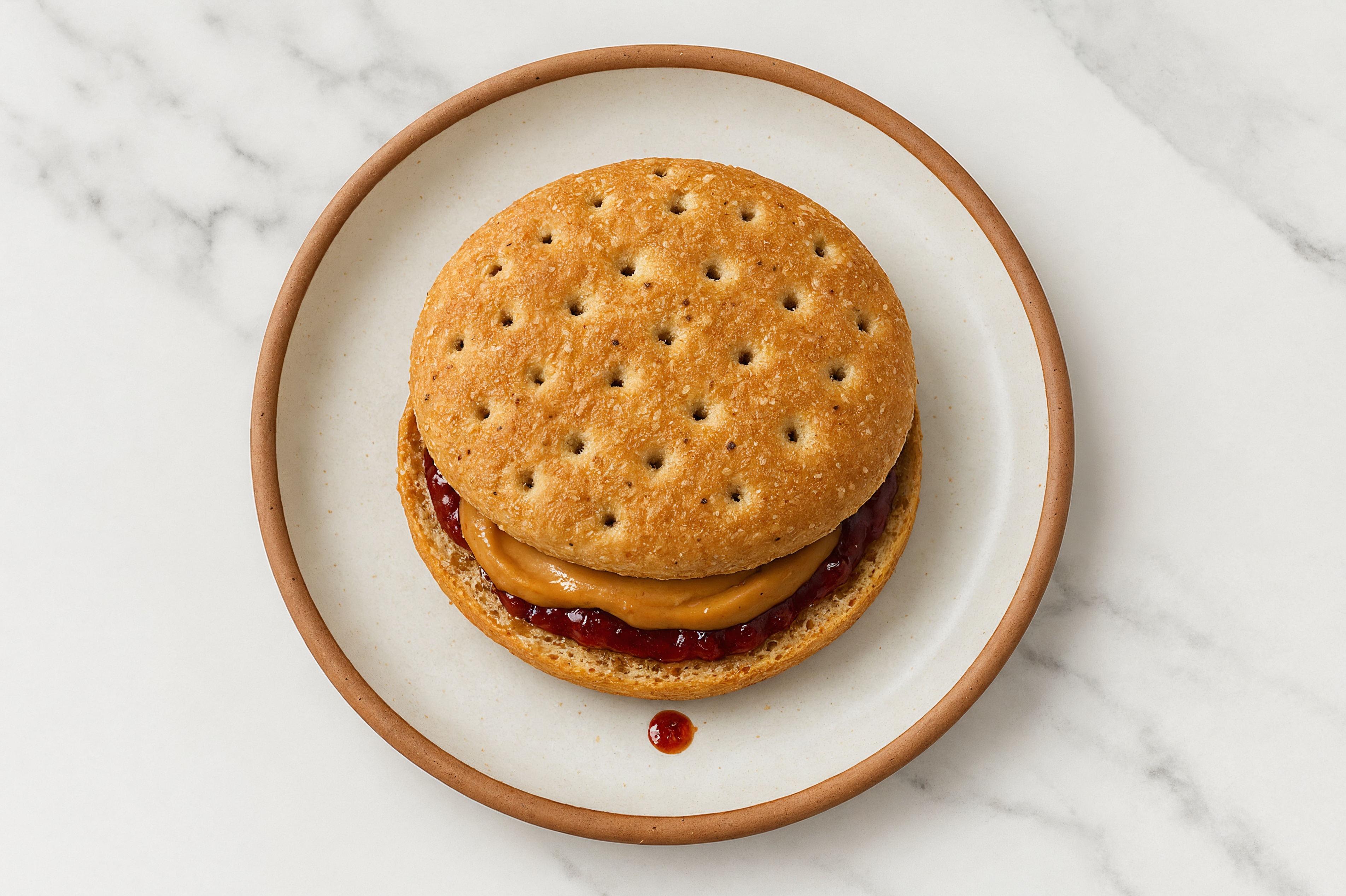 Almond Butter + Strawberry Jam OneBun Sandwich
