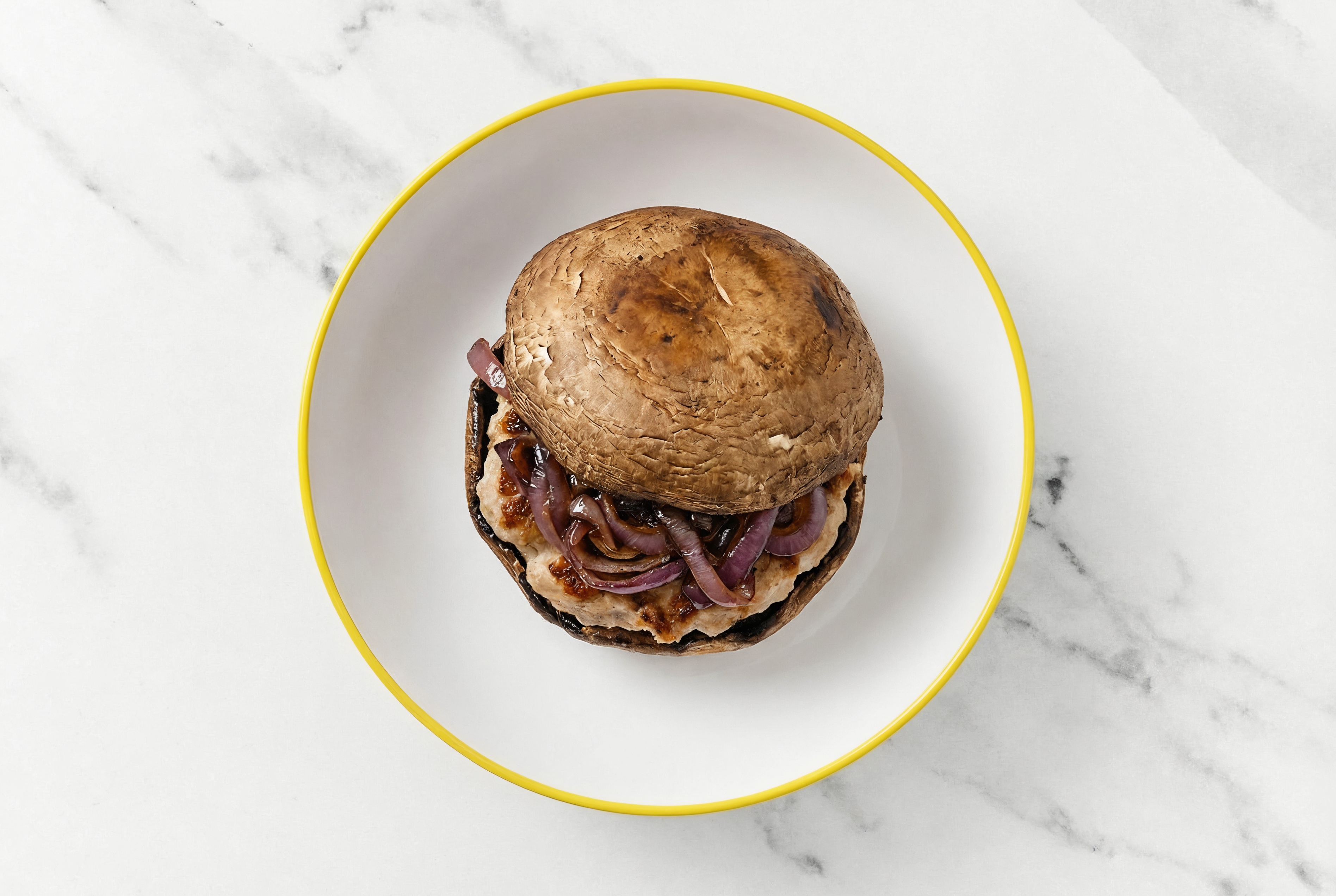 Deluxe Turkey Cheeseburger on Mushroom Bun