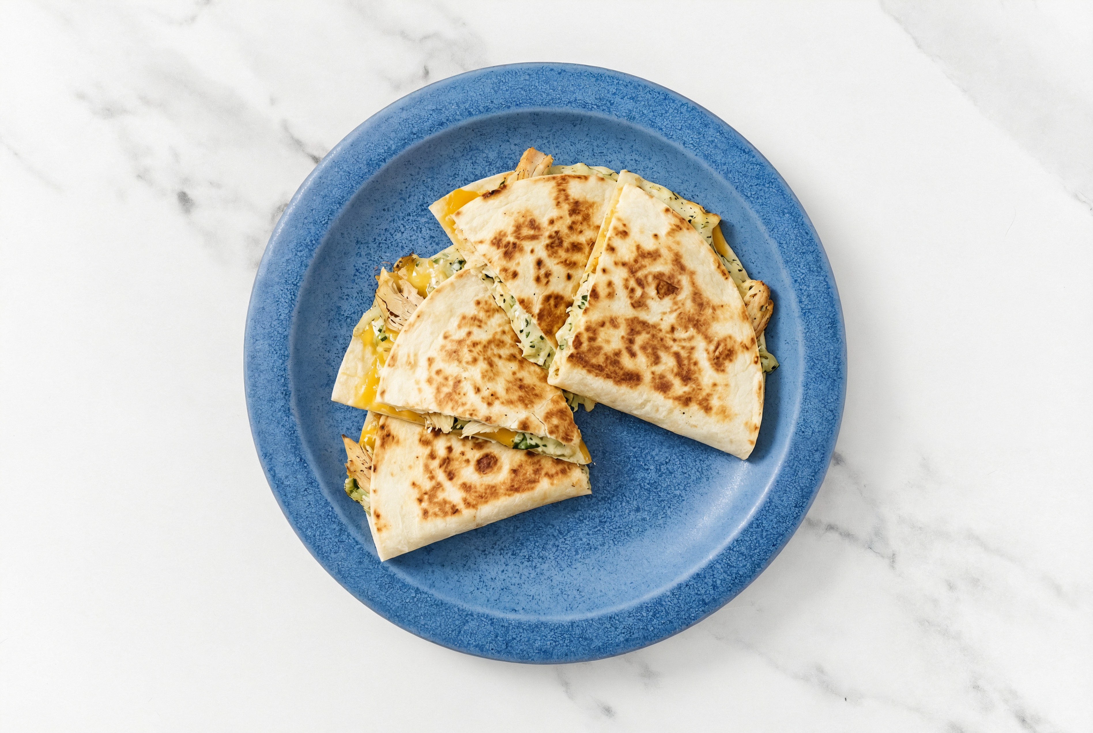 Gooey Spinach Artichoke Chicken Quesadilla with Sharp Cheddar Bar