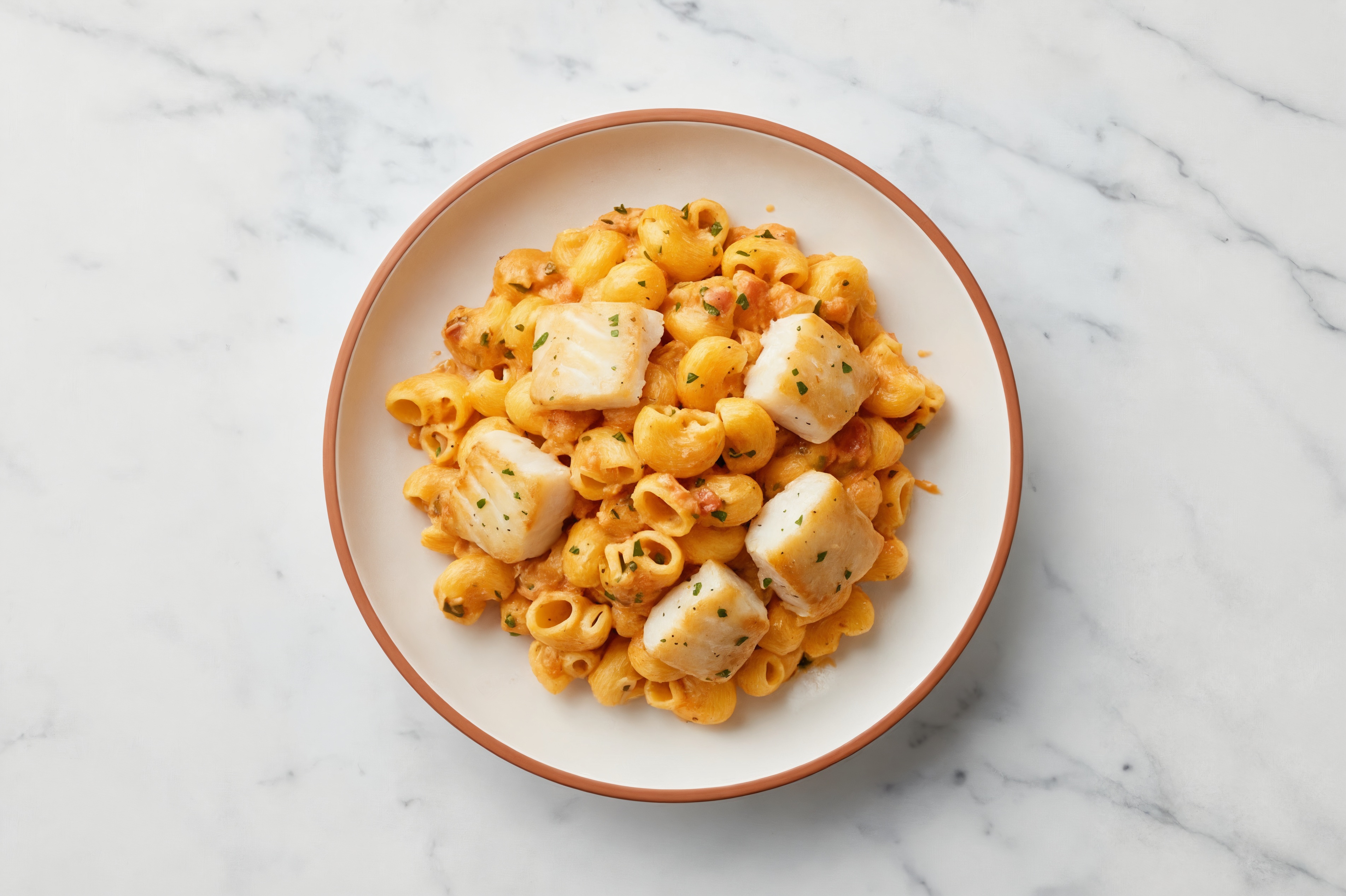 Halibut Chiocciole Pasta alla Vodka
