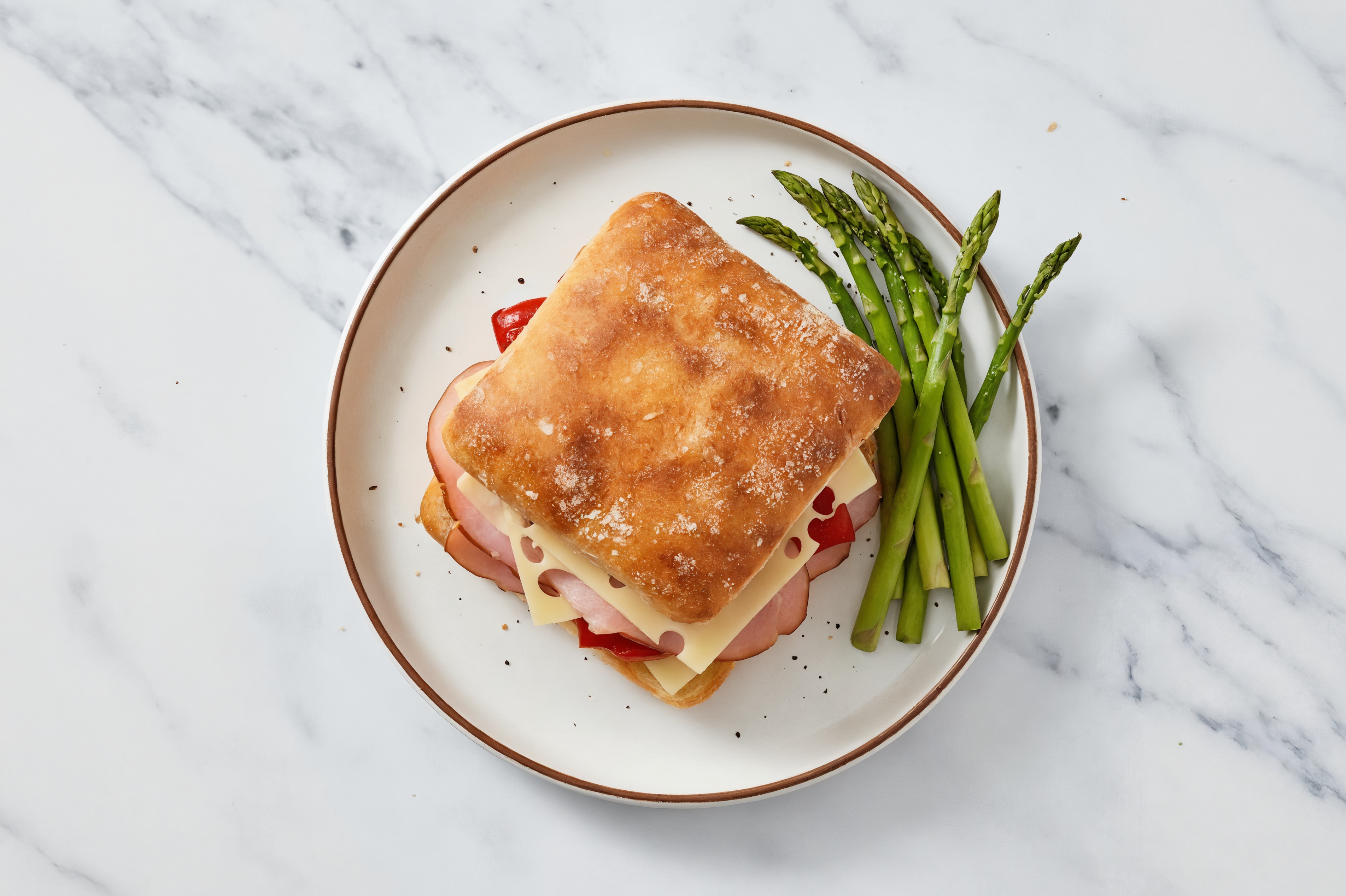 Toasted Ham Sandwich + Asparagus