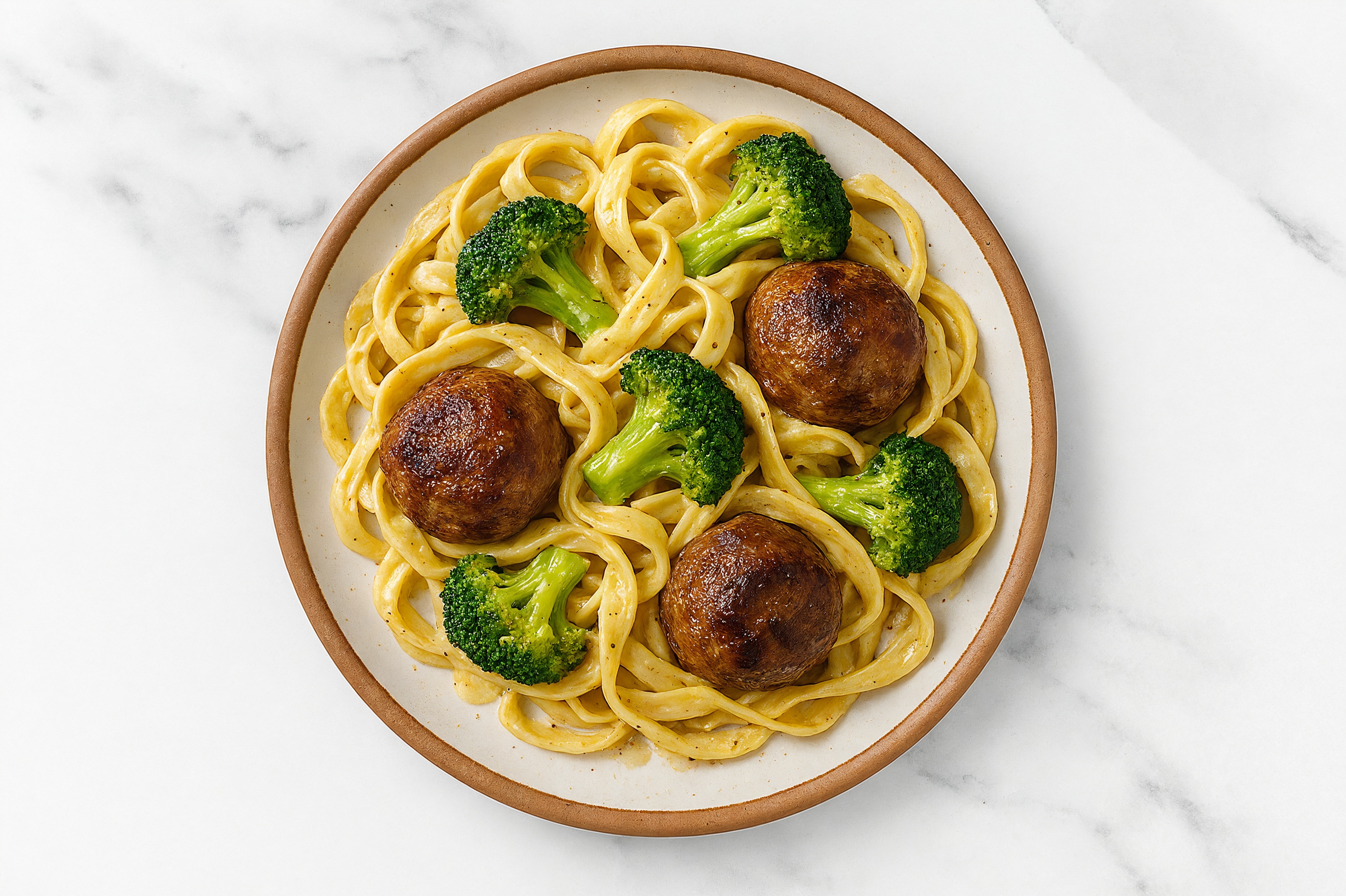 Creamy Rosemary Mushroom Truffle Sauce Beef Meatball Tagliatelle