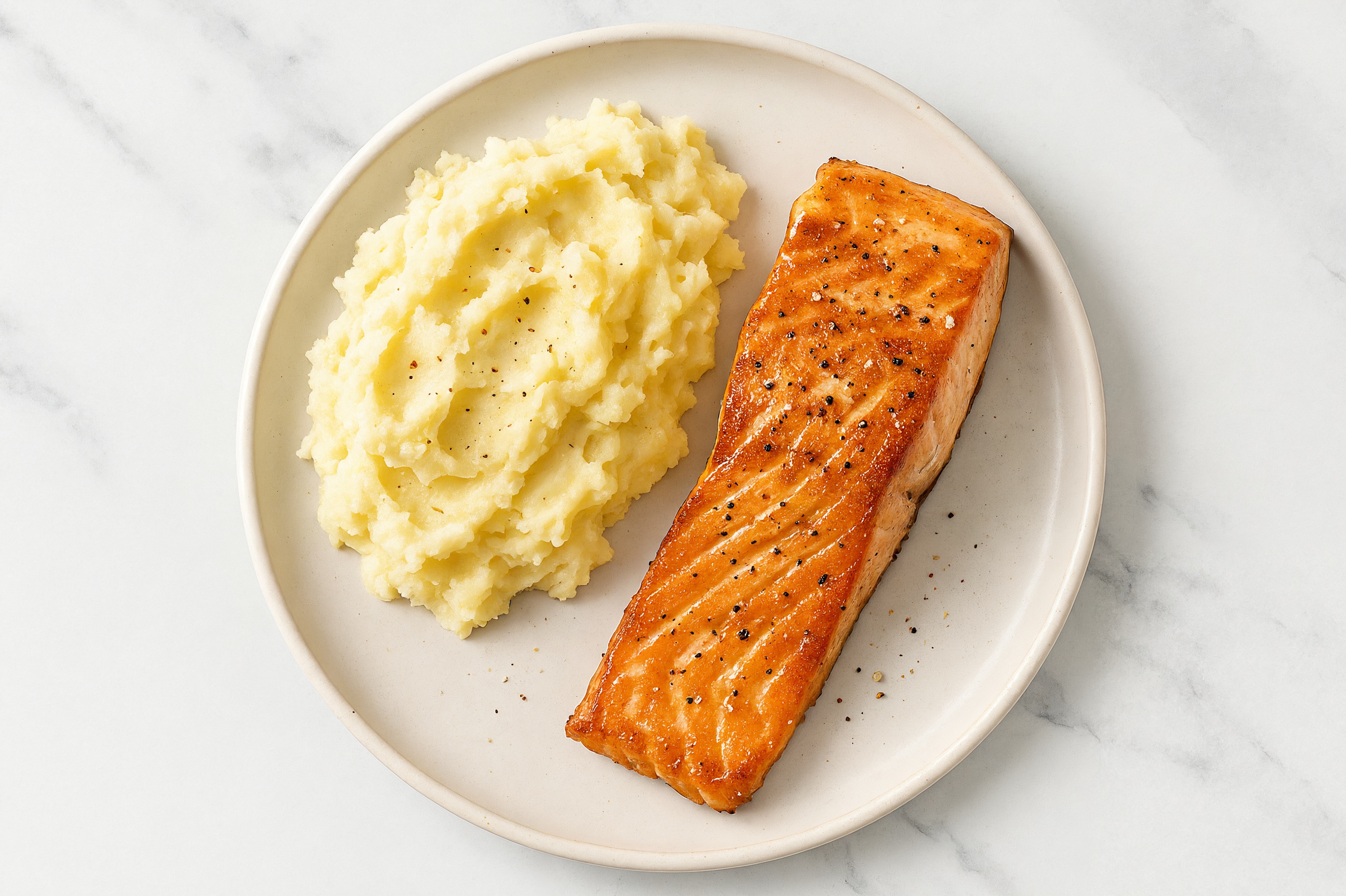  Salmon + Buttery Mashed Potatoes