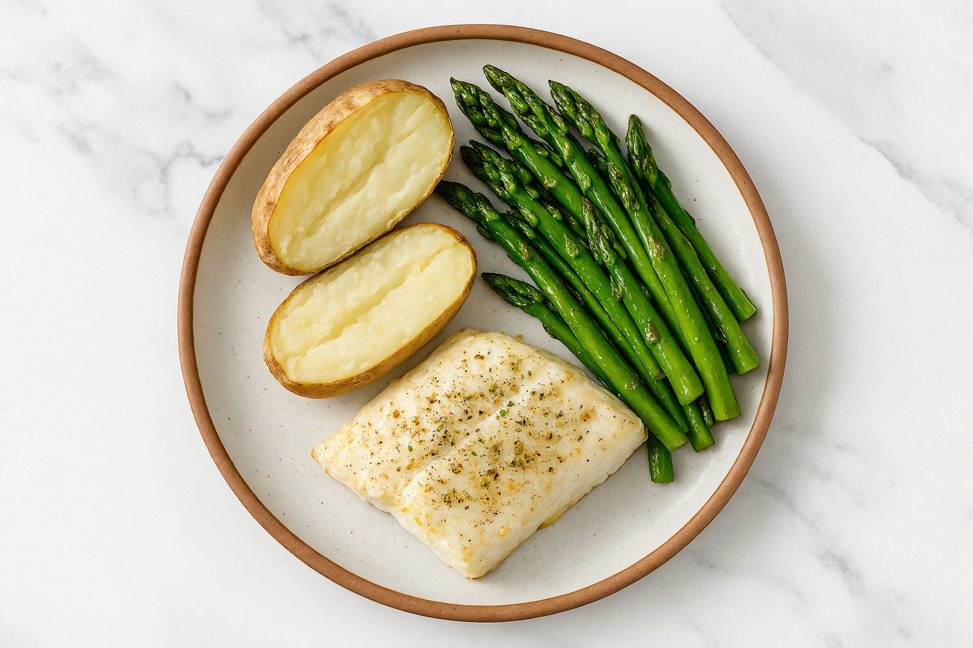  Ranch Roasted Halibut + Asparagus