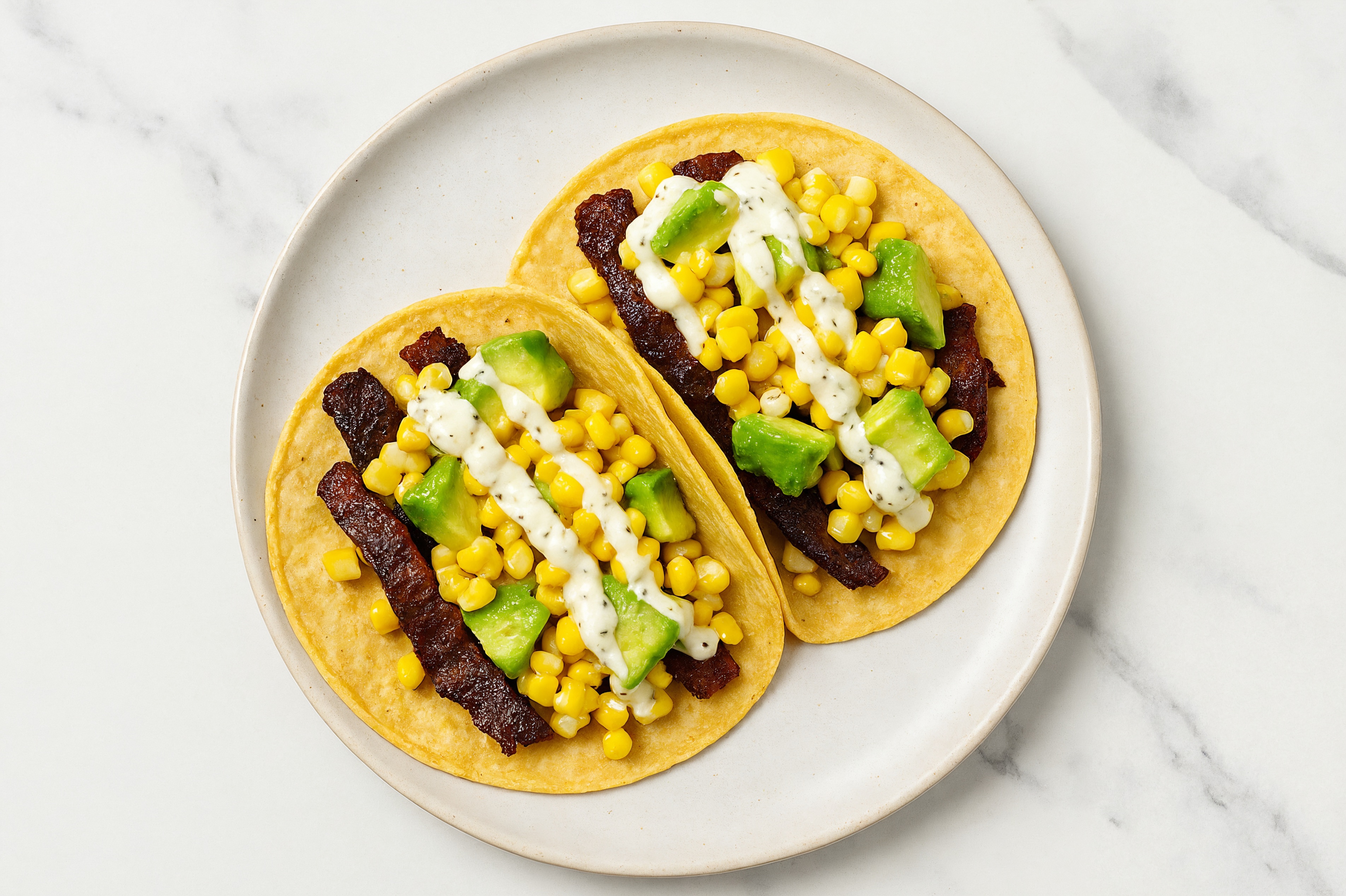Plant-Packed Creamy Ranch Corn + Wheat Tortillas + MyBacon Tacos