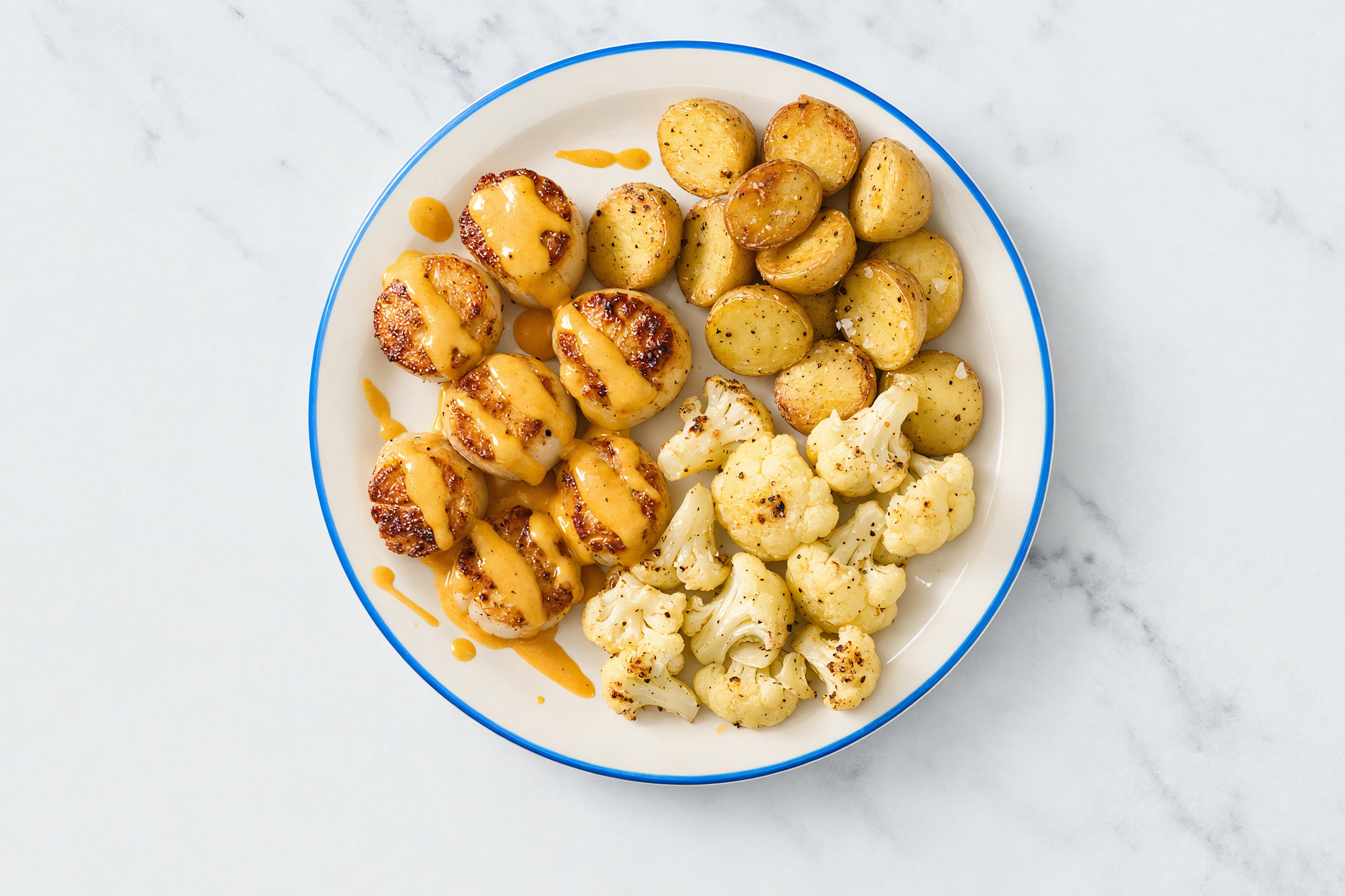 Super Special Jumbo Scallops with Organic Potatoes & Cauliflower
