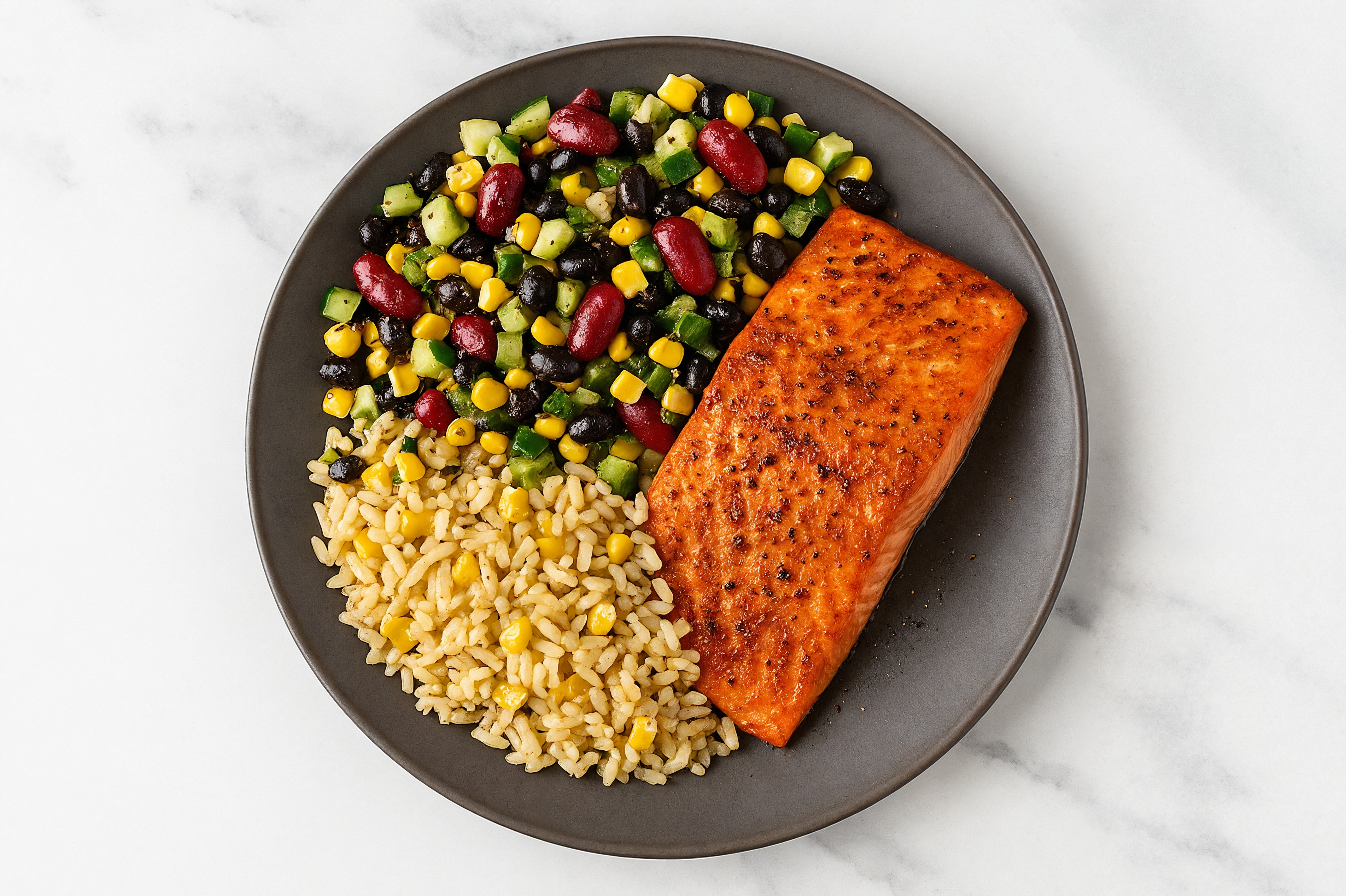 Roasted Wild Salmon + Mexican Street Corn Rice