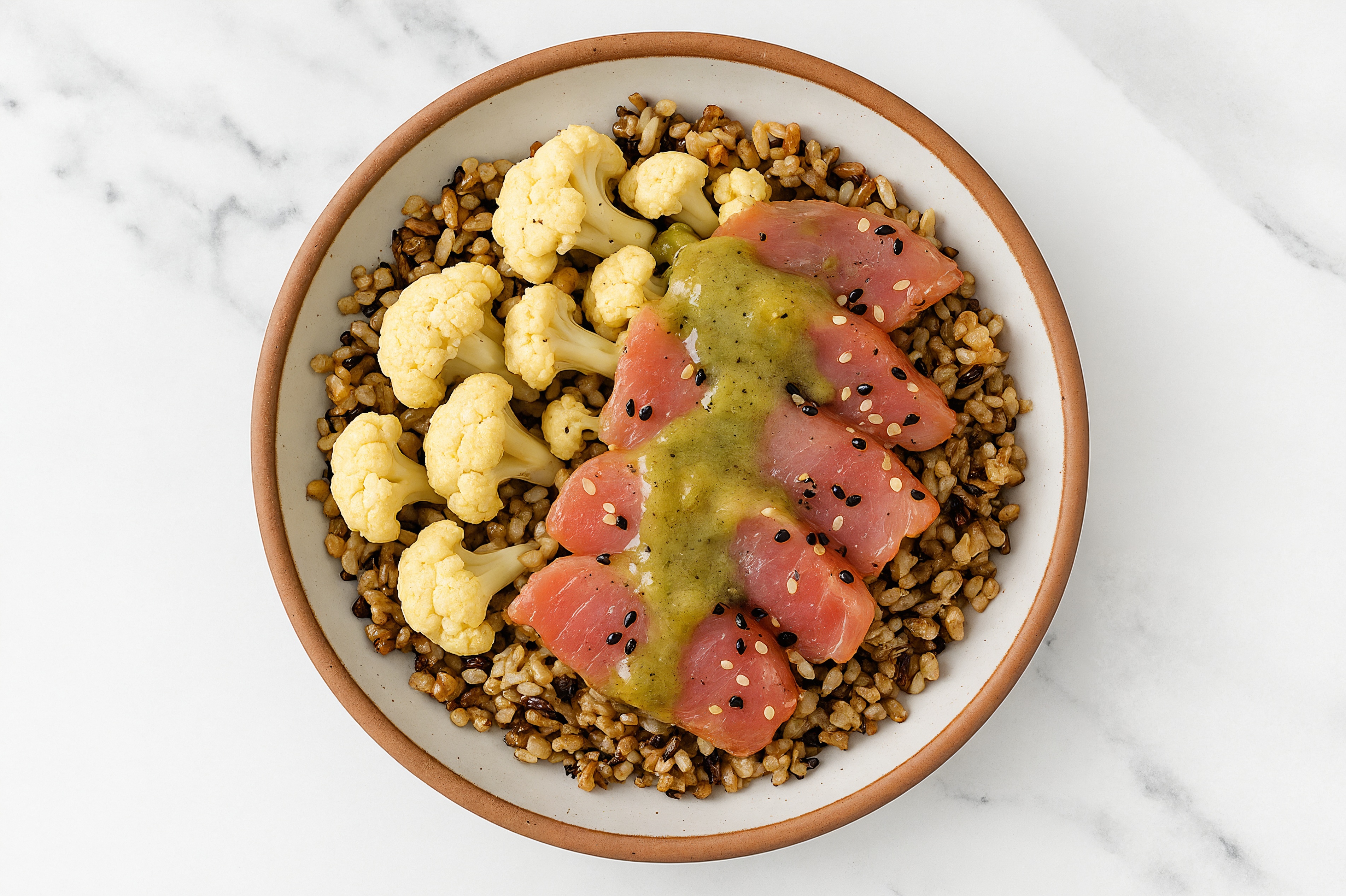 Tuna Seven Grain Bowl with Green Chile & Cauliflower
