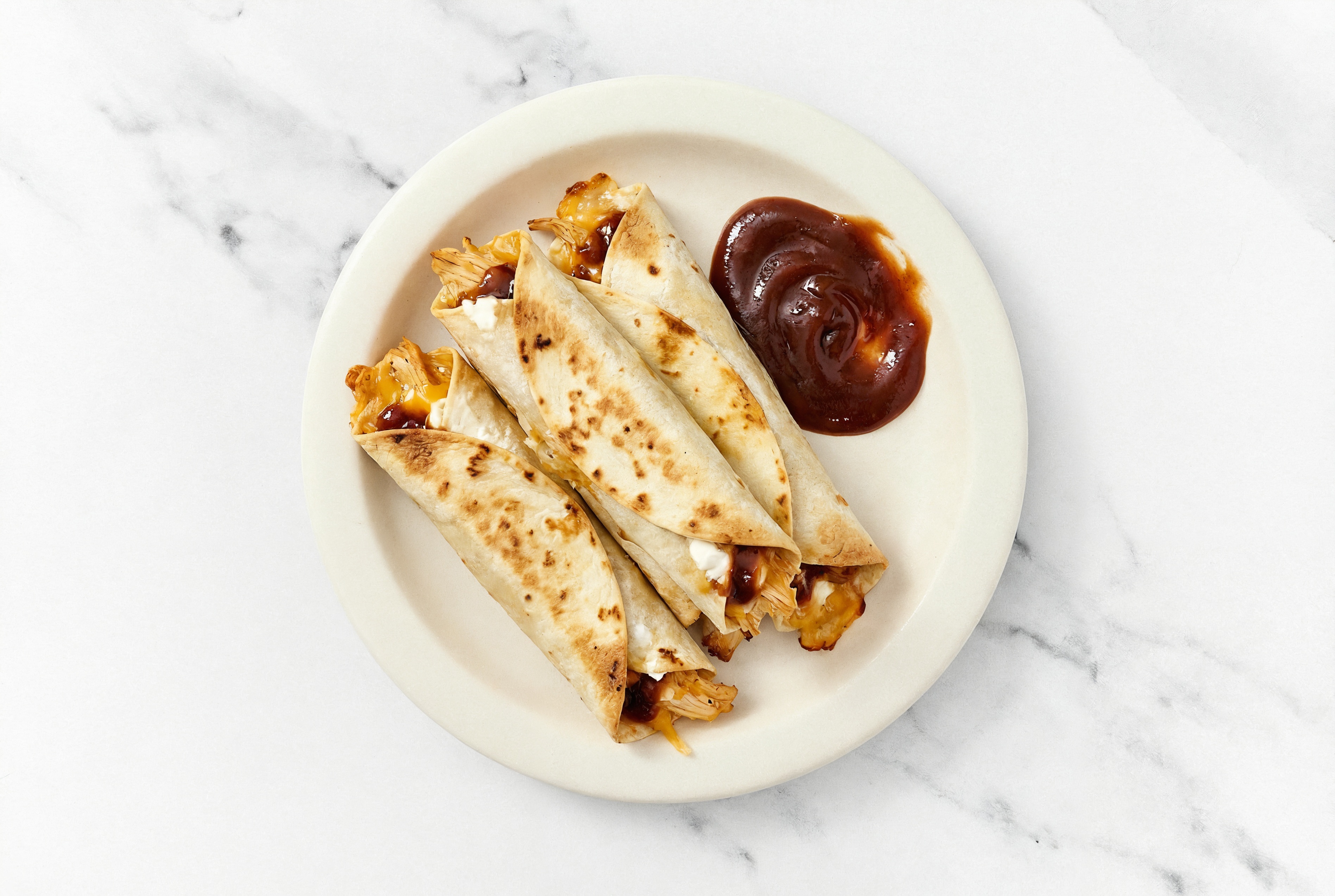 Air Fryer BBQ Chicken Taquitos with Original BBQ Sauce