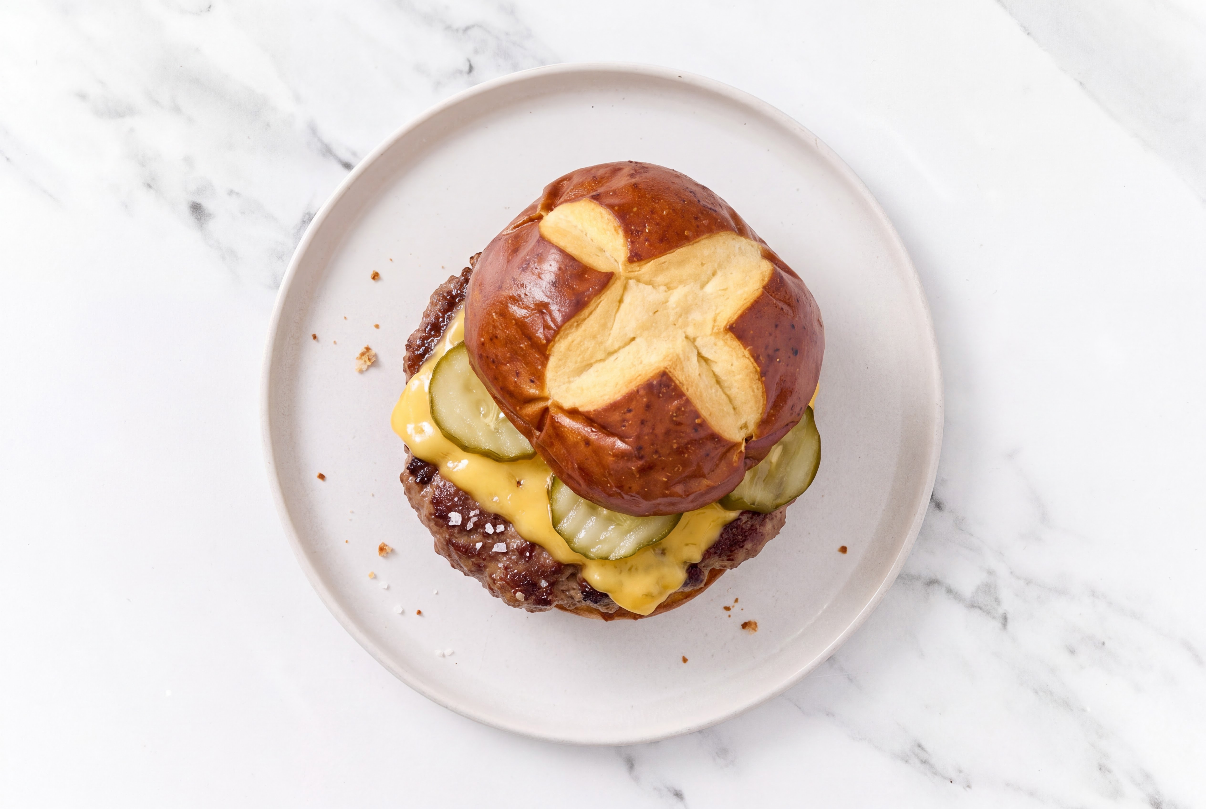 Classic Cheese Burger with Dill Pickles with Wagyu Beef Patties