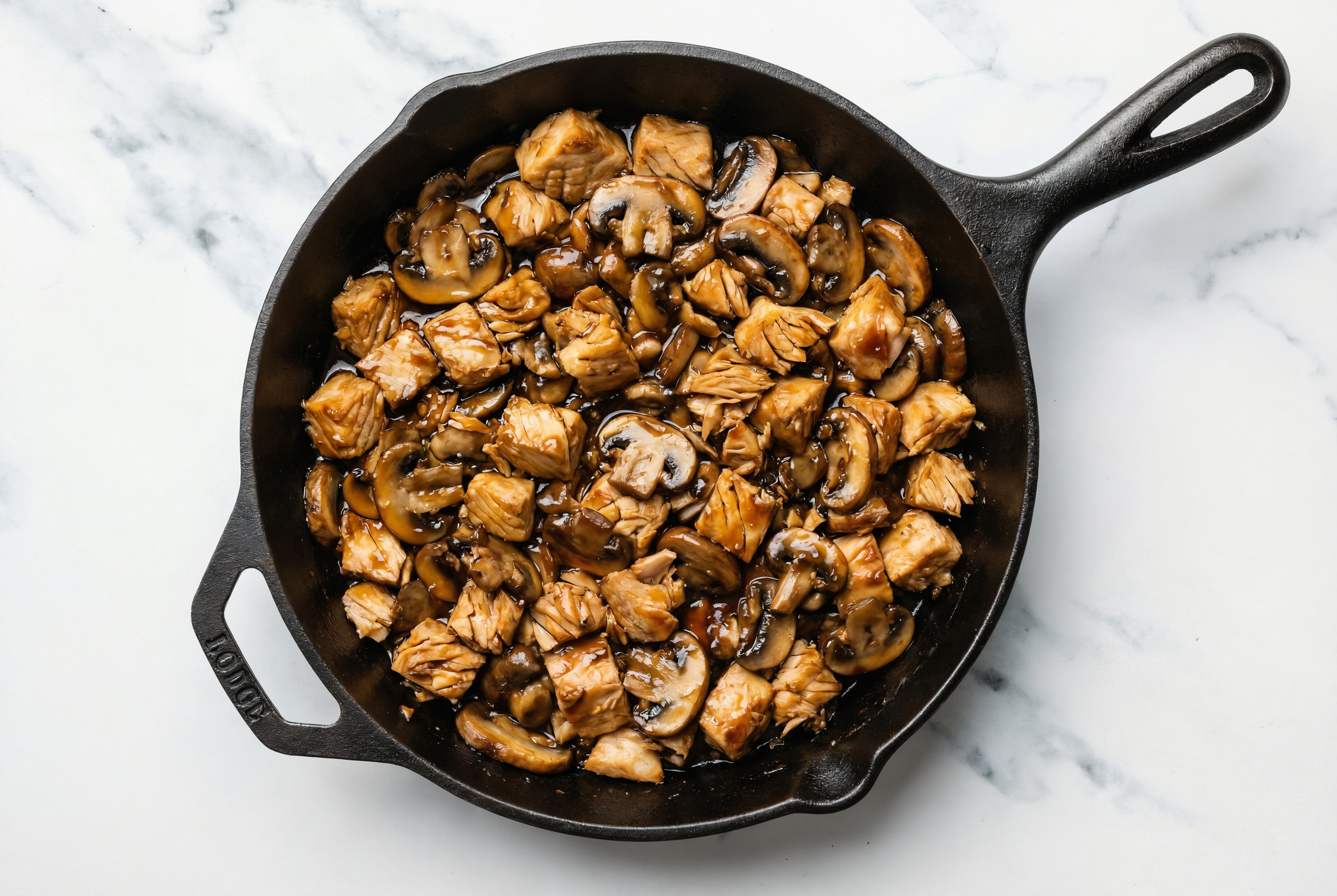 Japanese BBQ Albacore Tuna Stir-Fry with Mushrooms