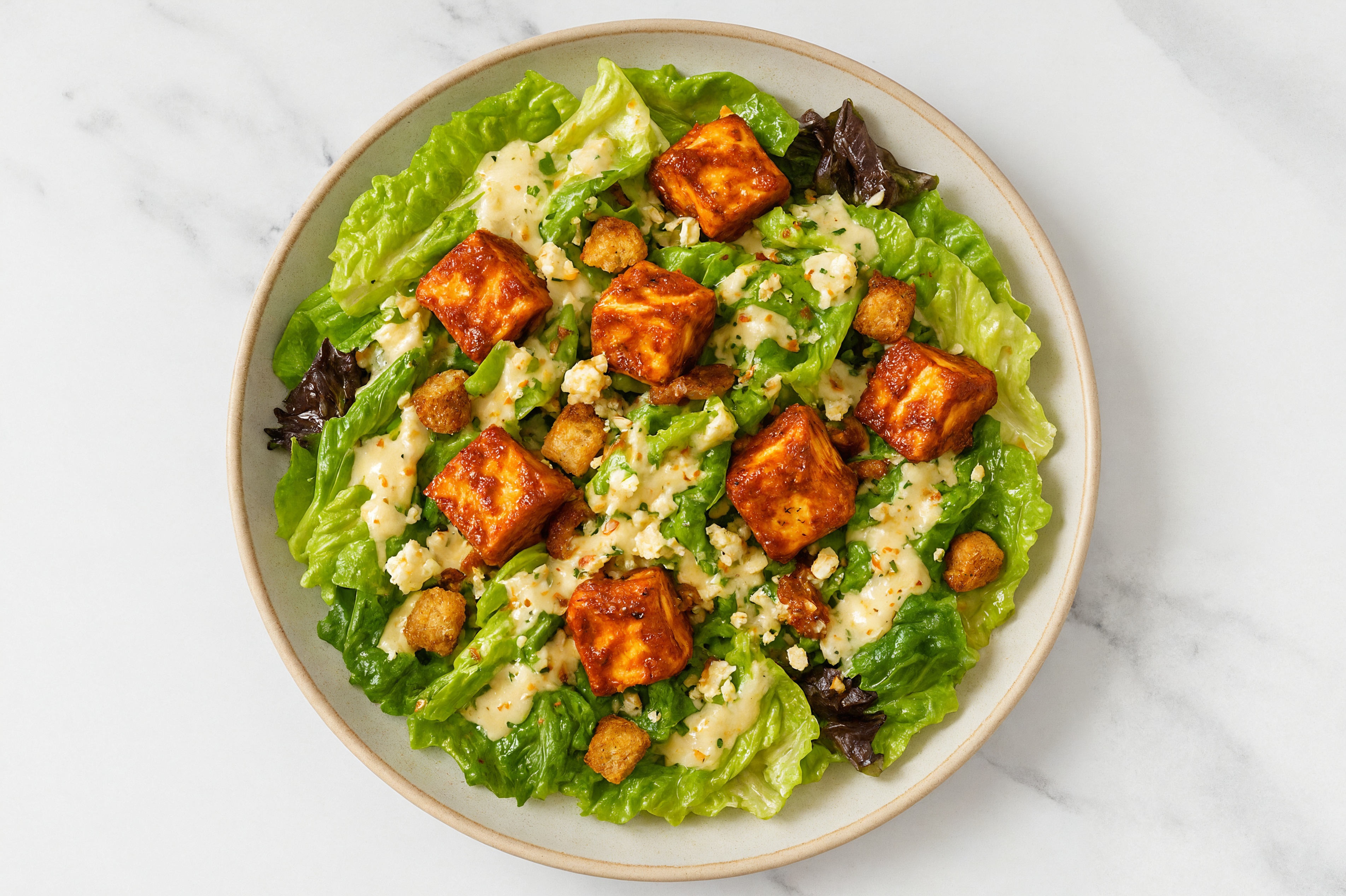Little Gem Salad with Tandoori Paneer